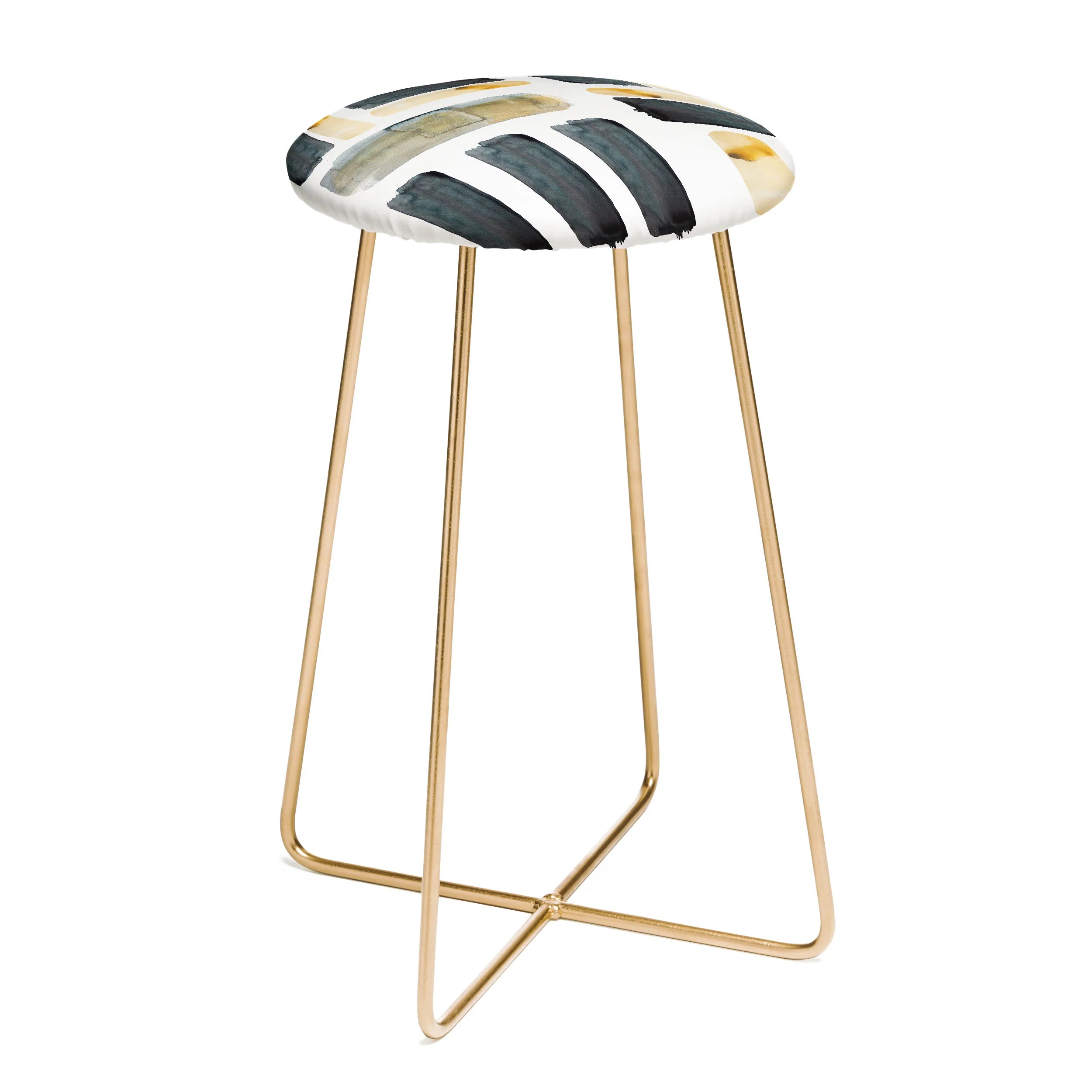 "black and gold" counter + bar stool