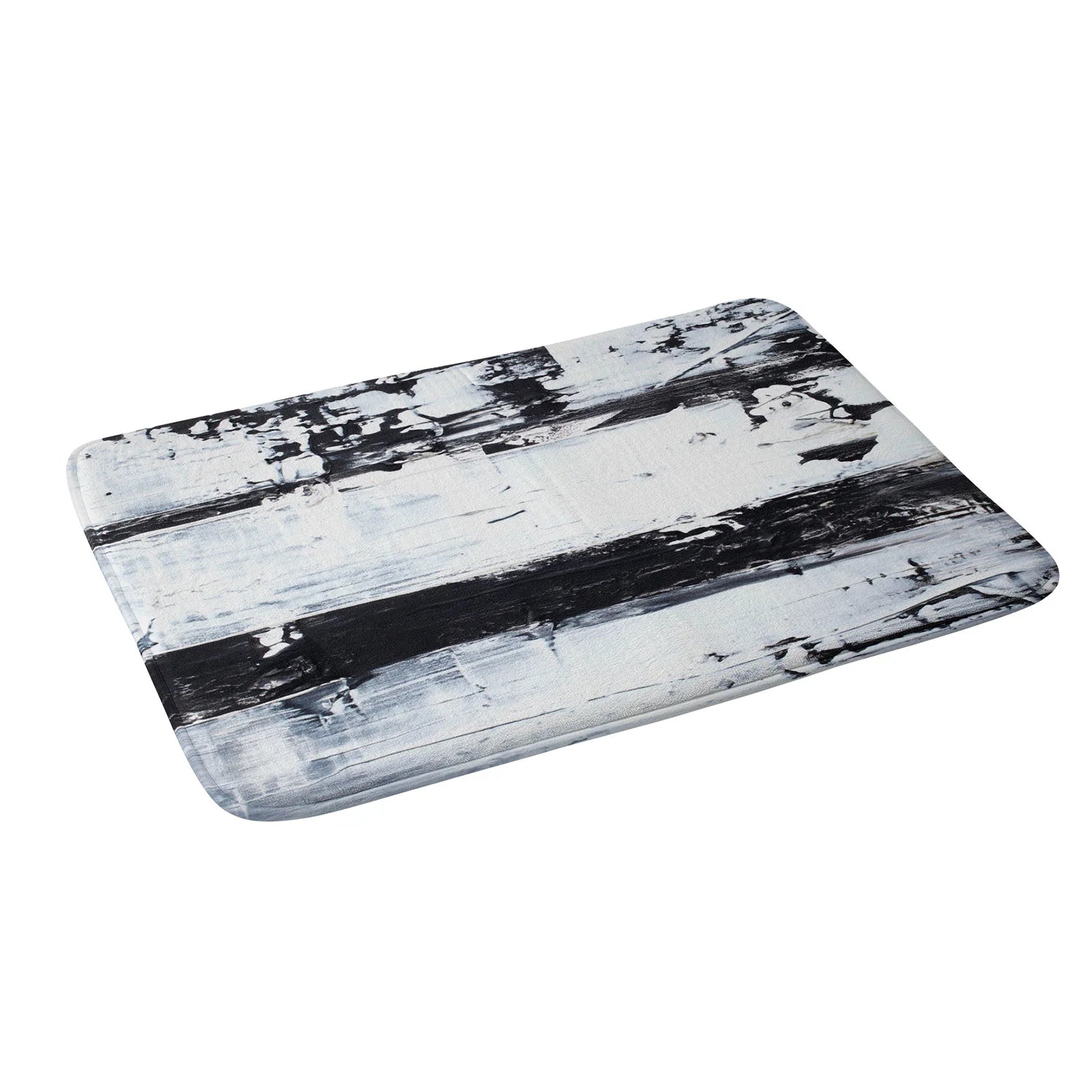 "black and white stripes" bath mat