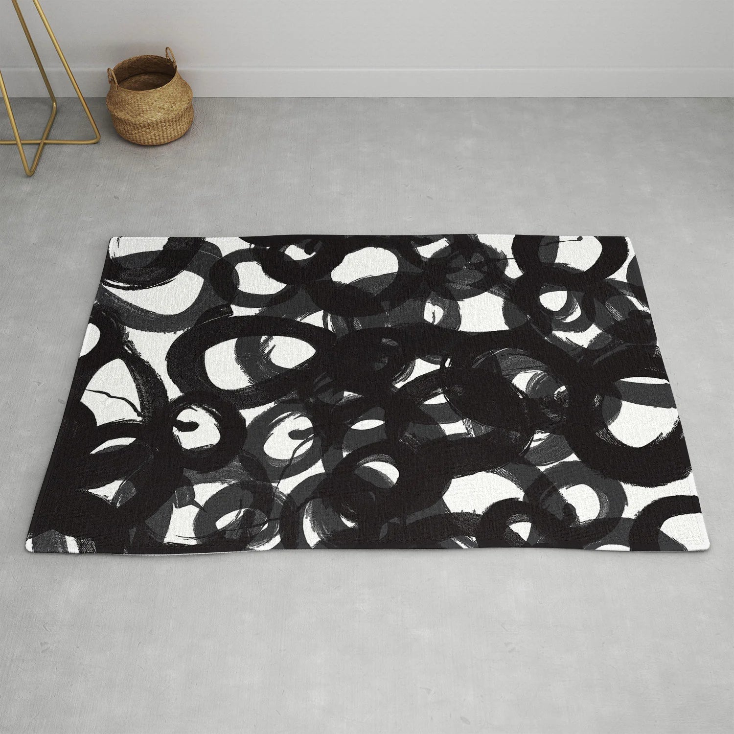"black circles" area rug