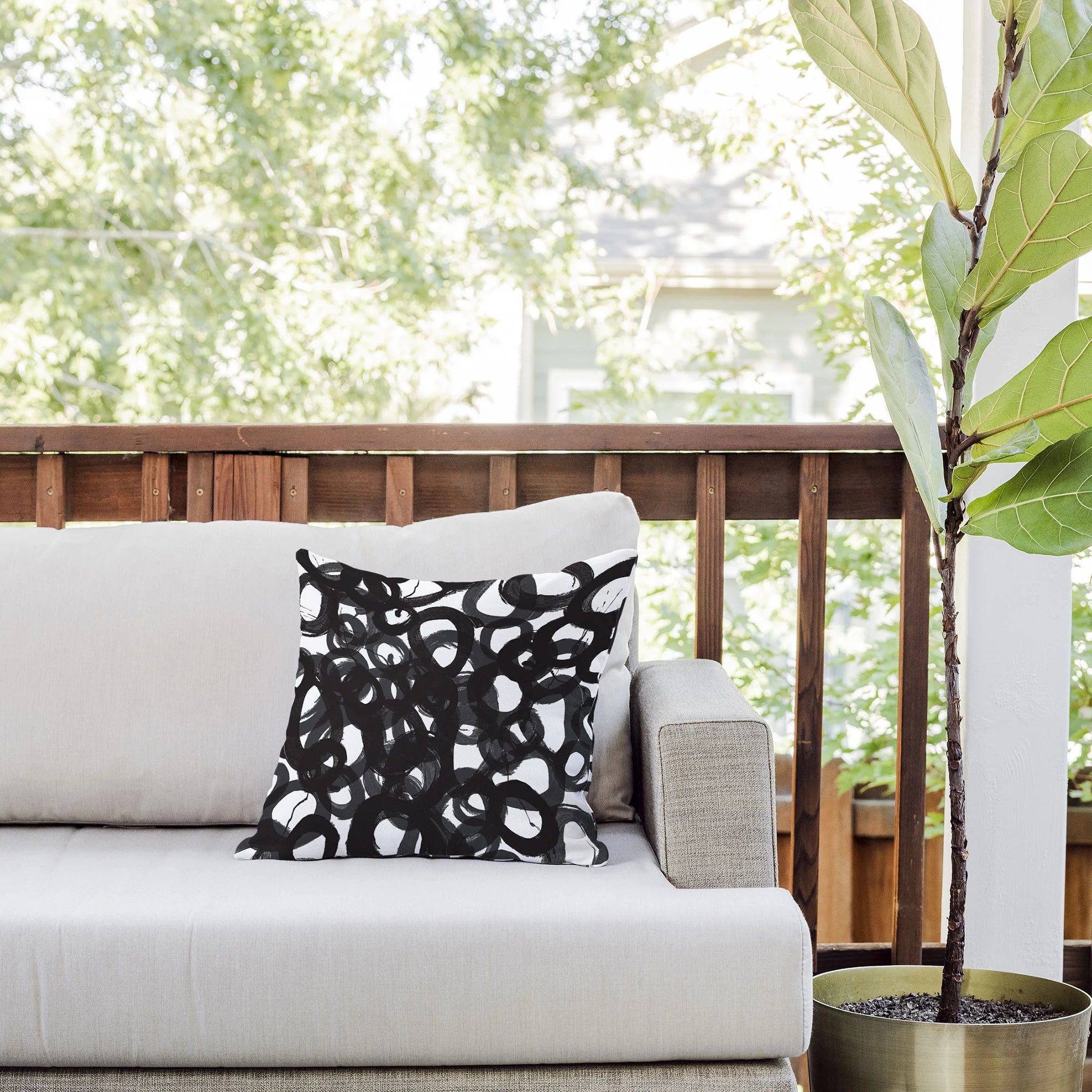 "black circles" throw pillow