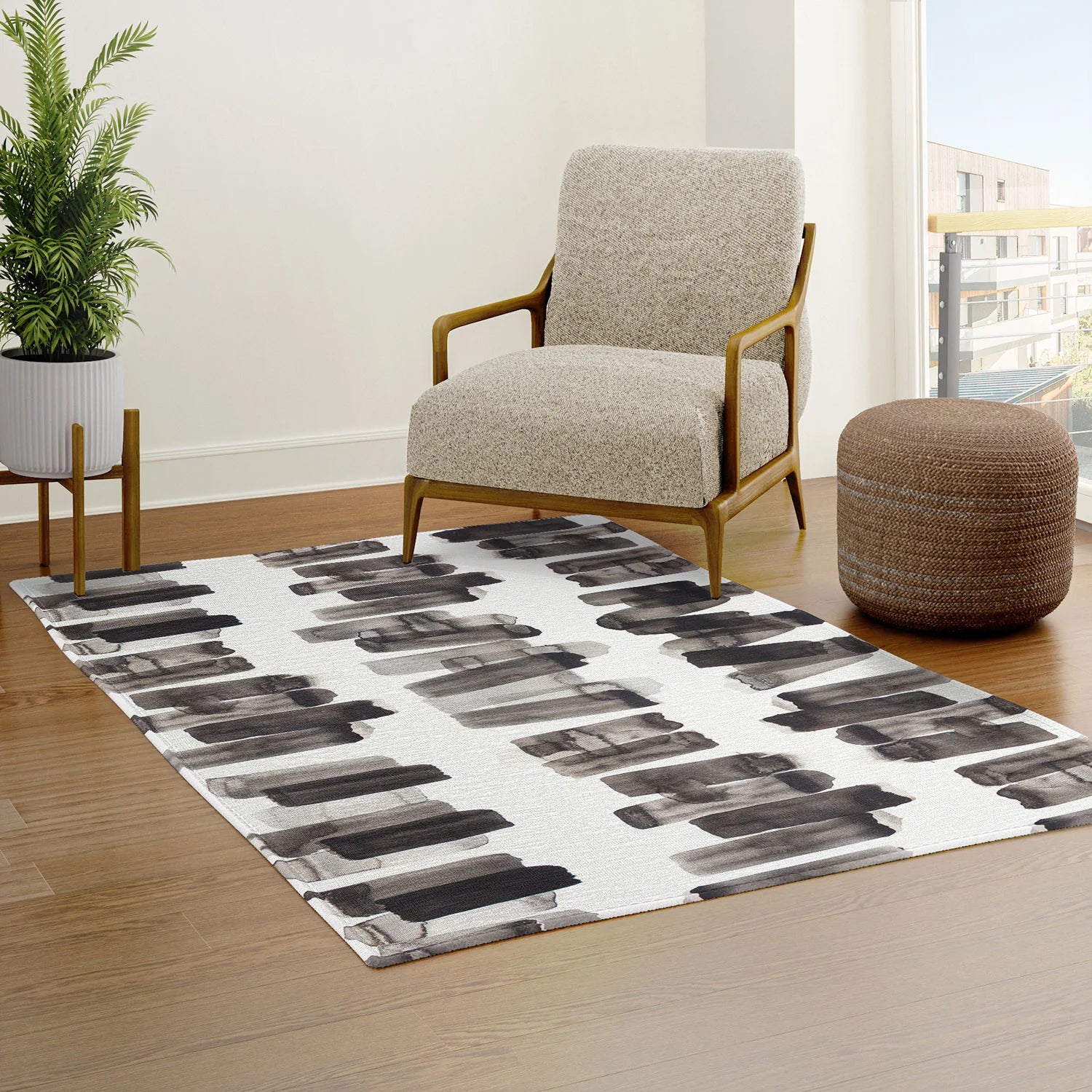 "brush strokes" area rug
