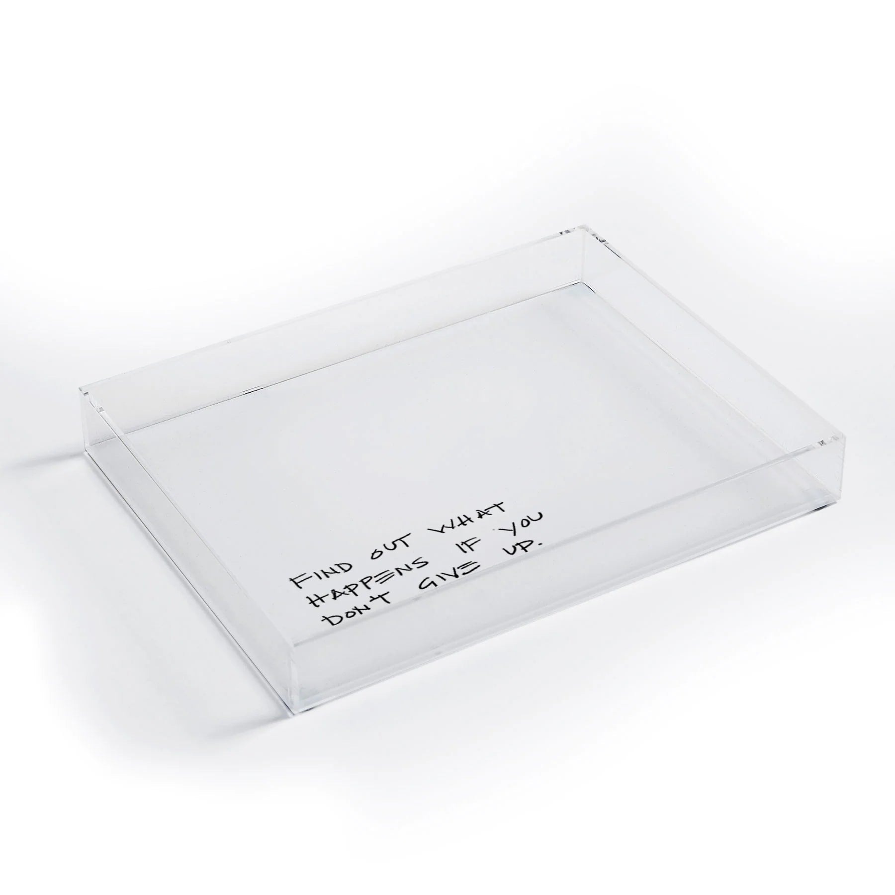 "find out" acrylic tray