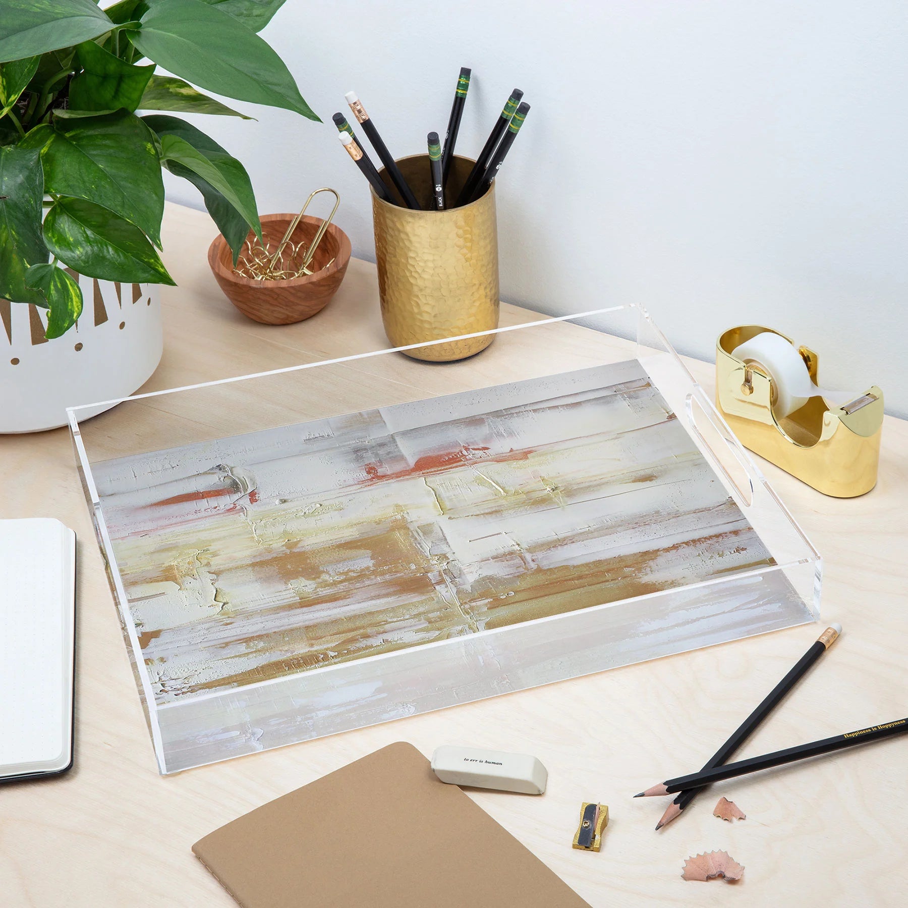 "goldenred" acrylic tray