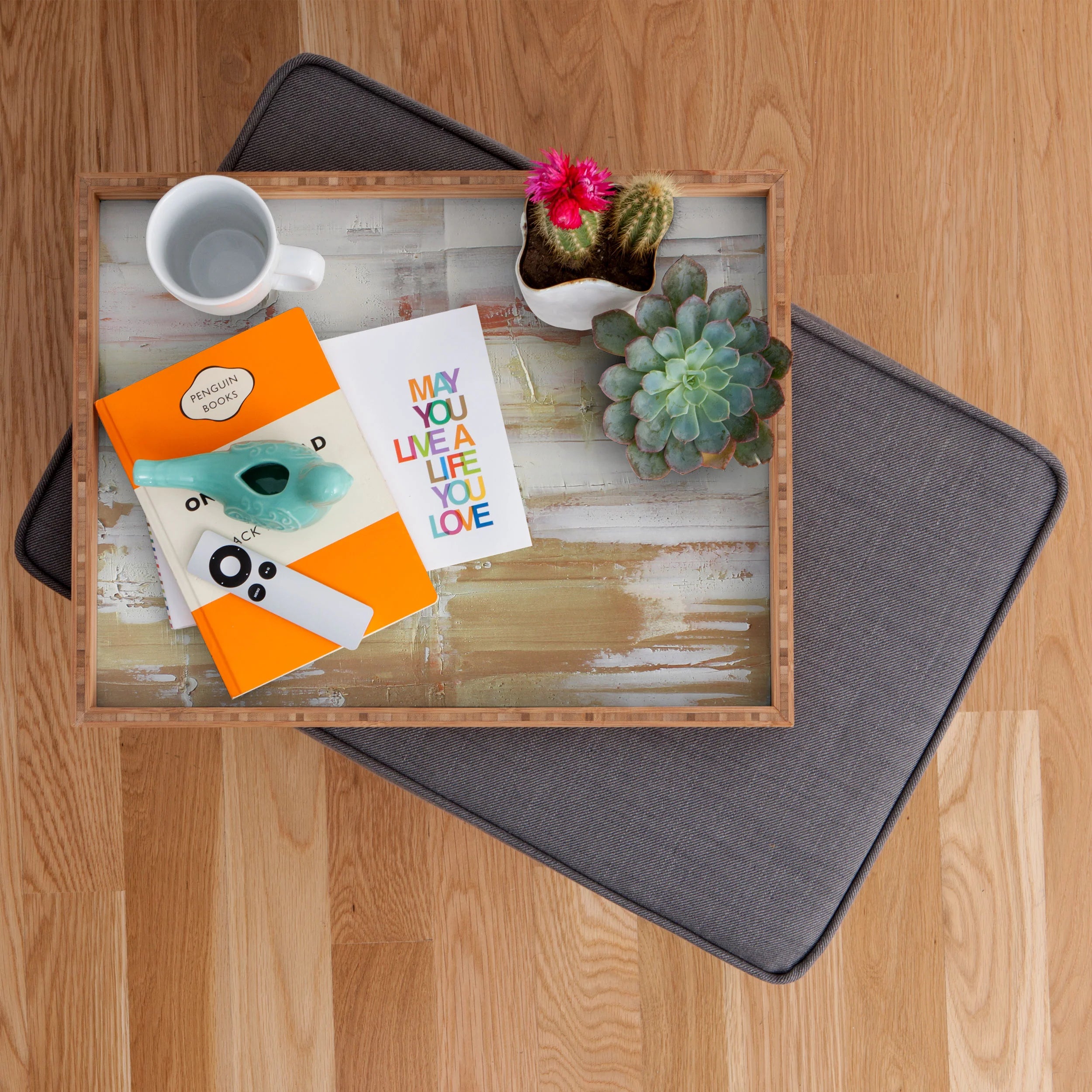 "goldenred" bamboo tray