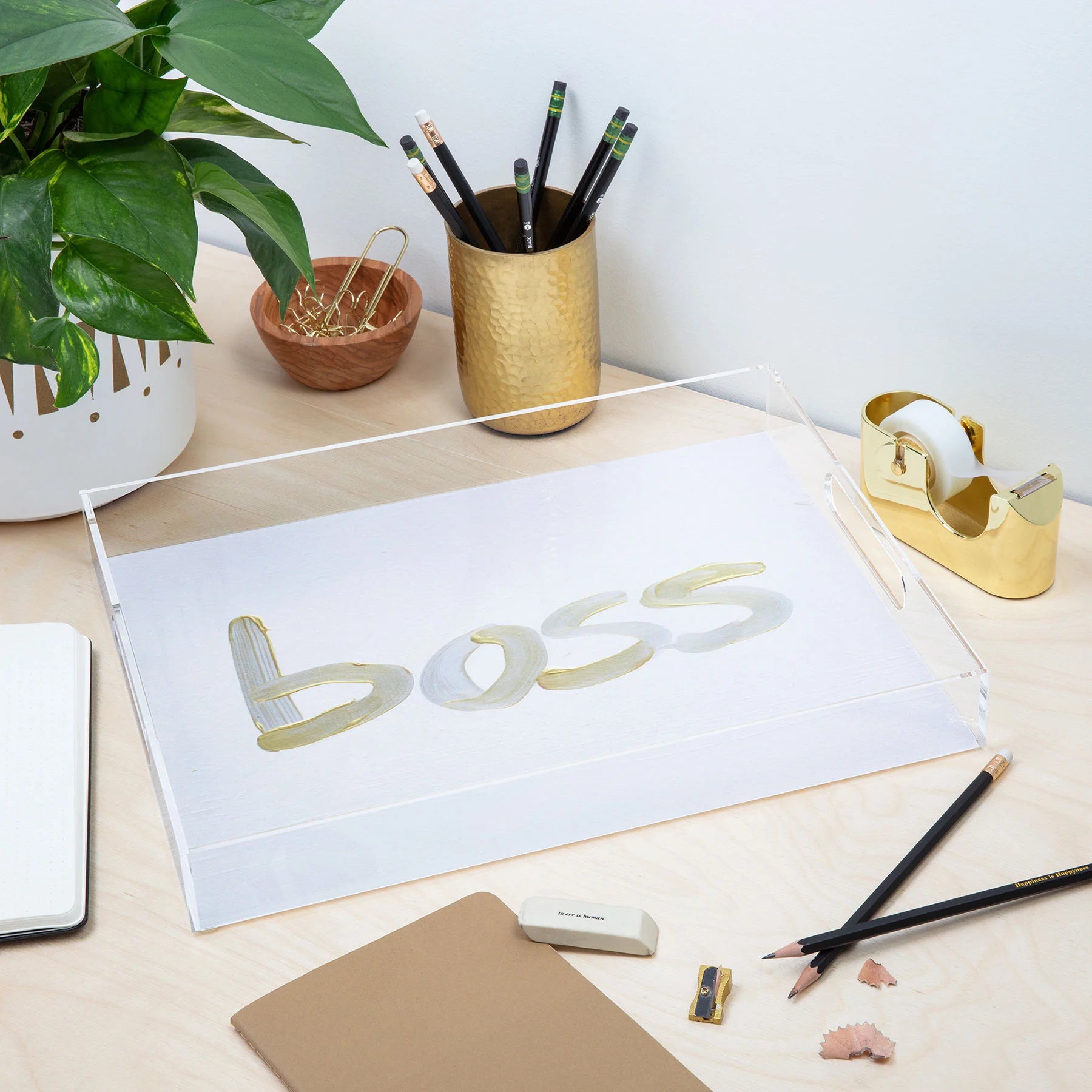 "like a boss" acrylic tray