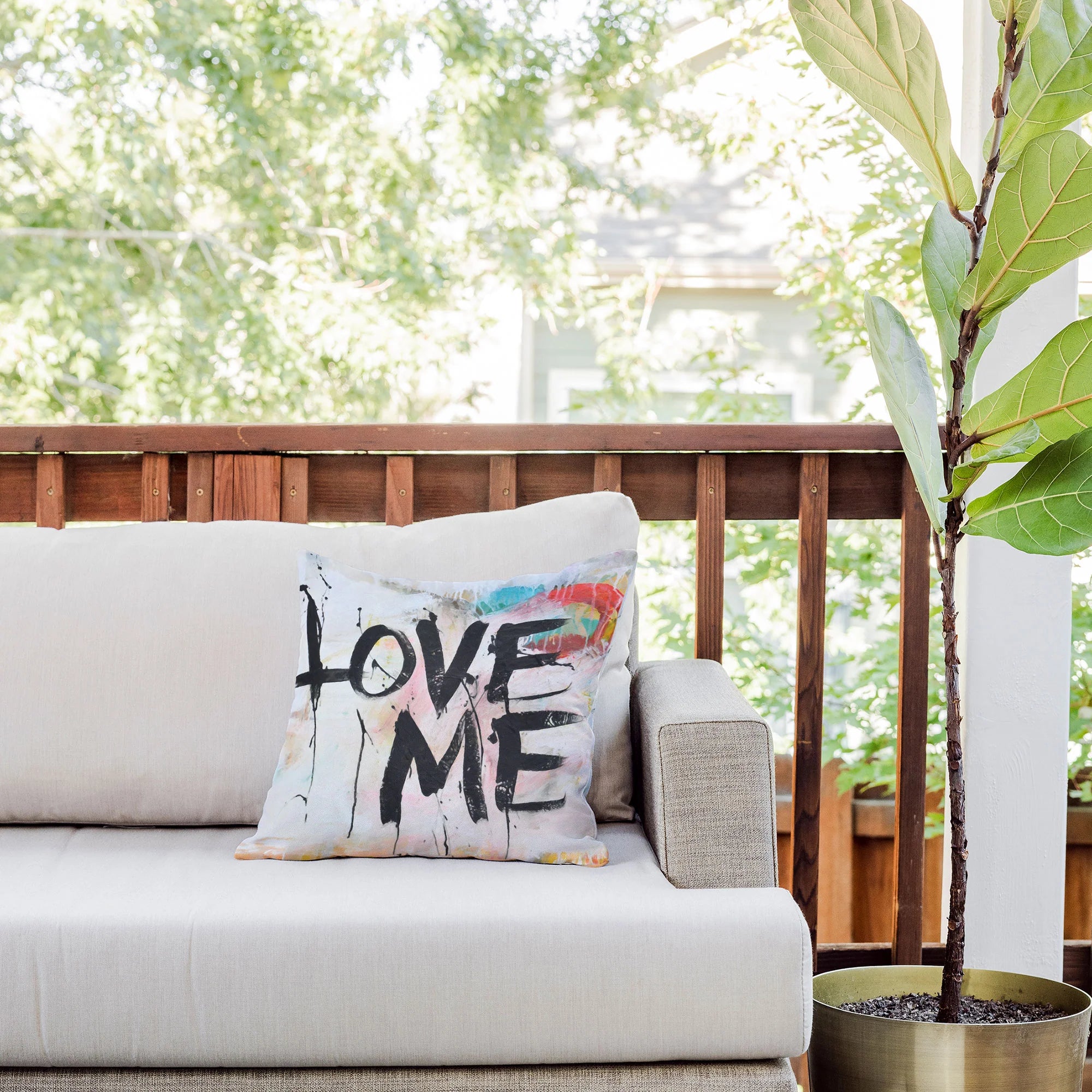 "love me" throw pillow