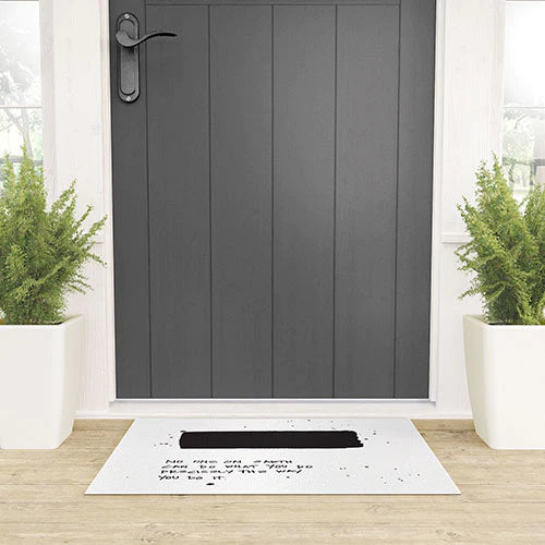 "precisely no one" welcome mat