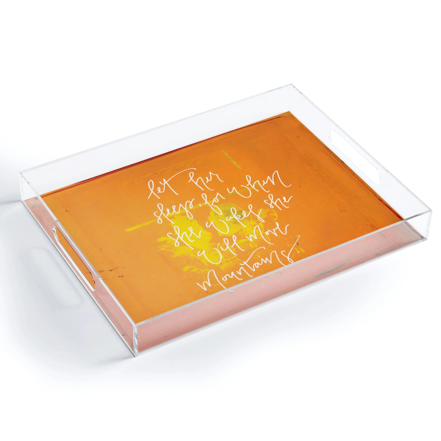 "she will move mountains" acrylic tray