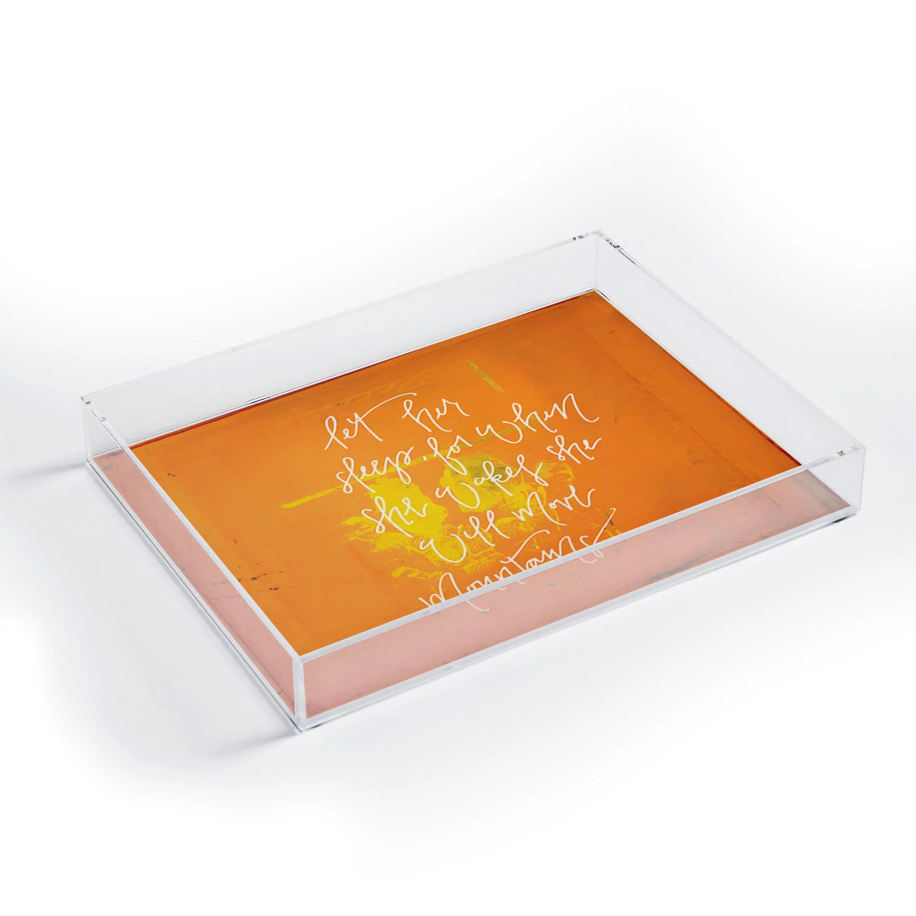 "she will move mountains" acrylic tray