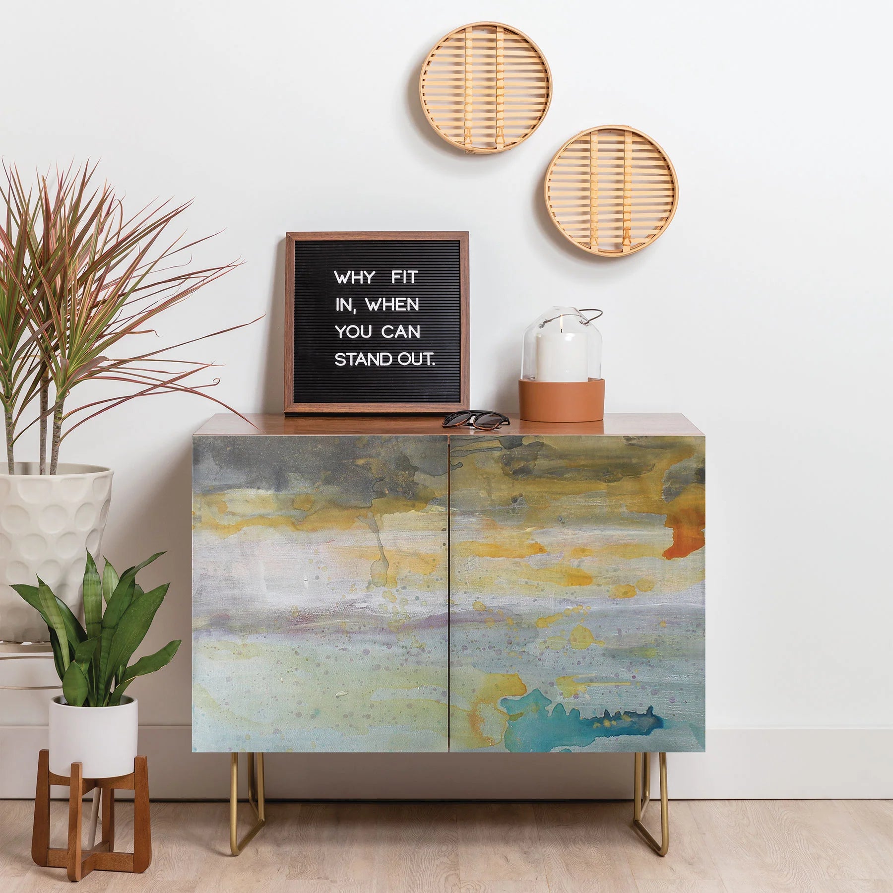 "with some yellow" credenza