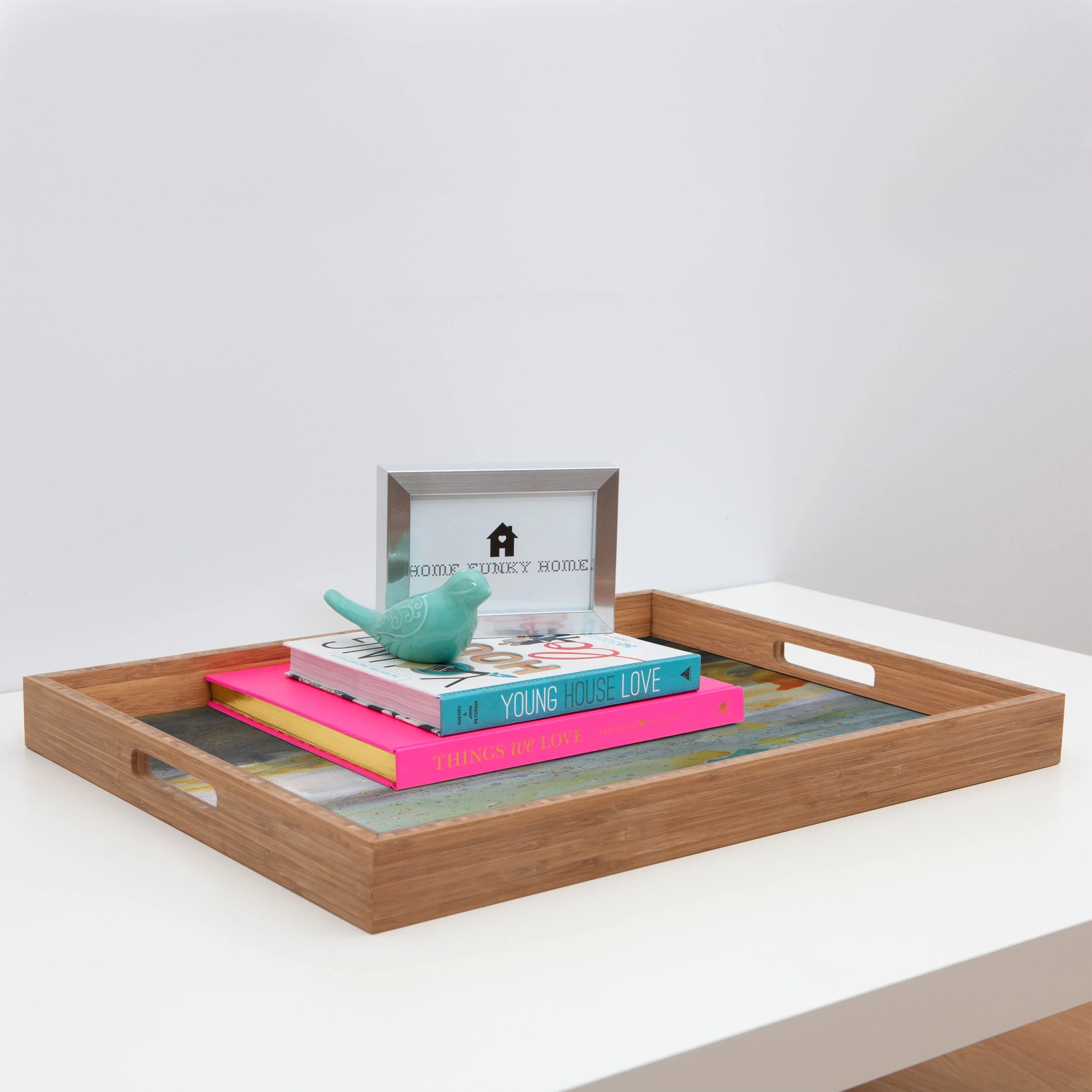 "with some yellow" bamboo tray