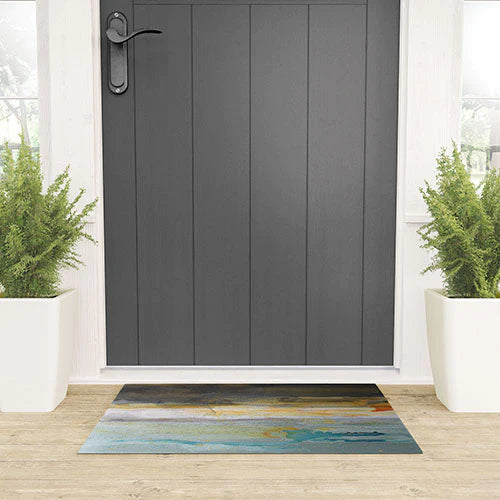 "with some yellow" welcome mat