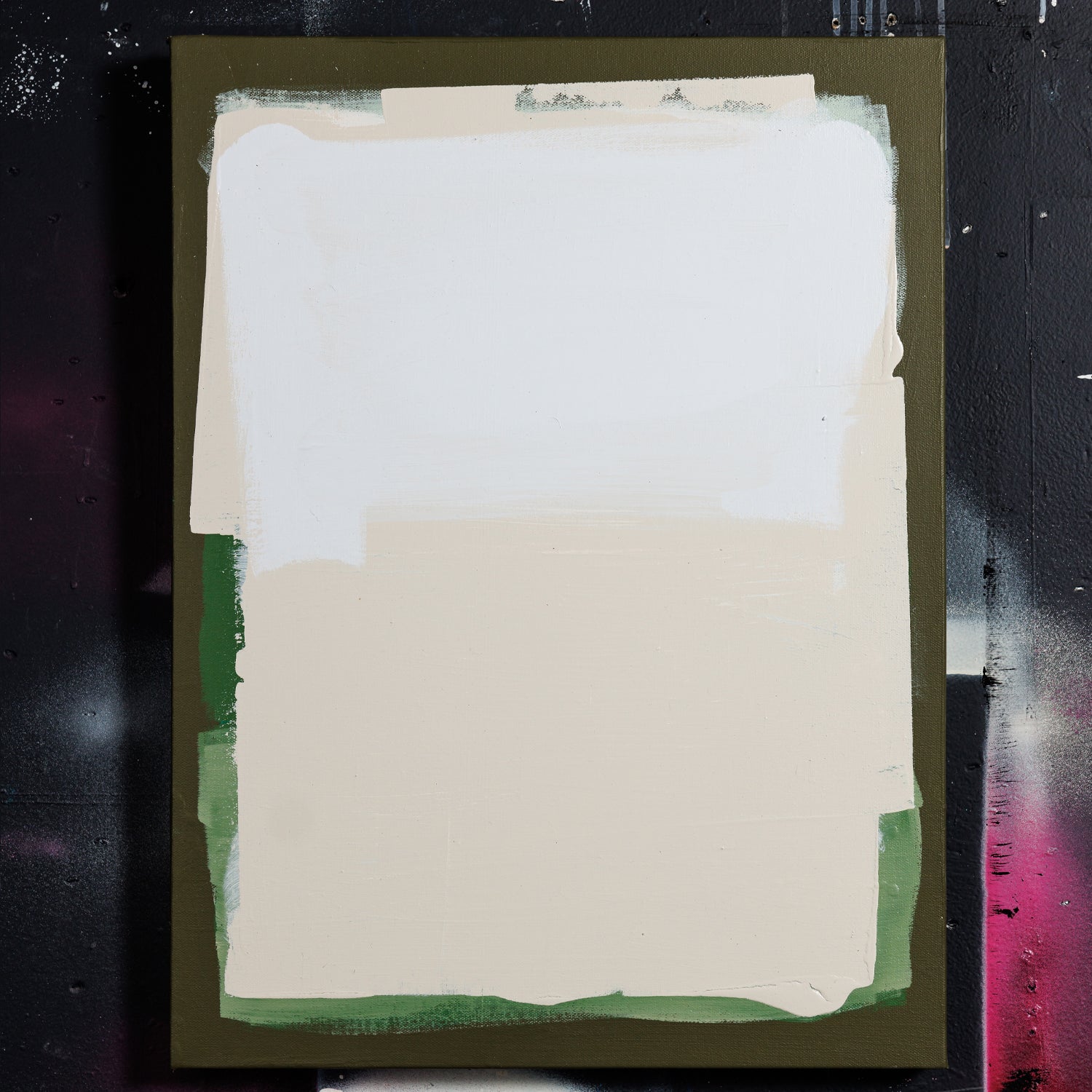 cream and green abstract
