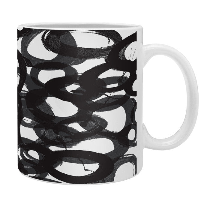 "black circles" coffee mug
