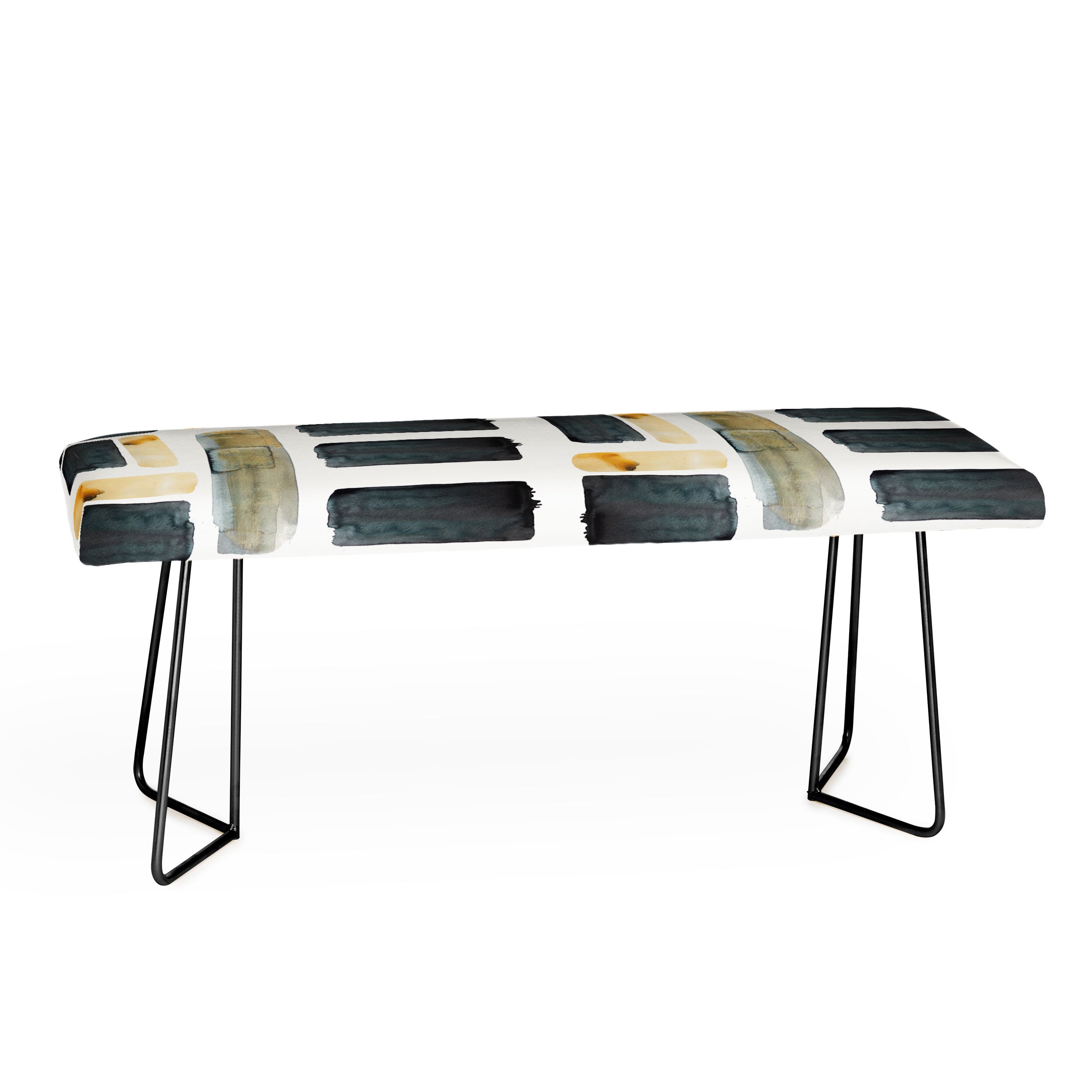 "black and gold" bench