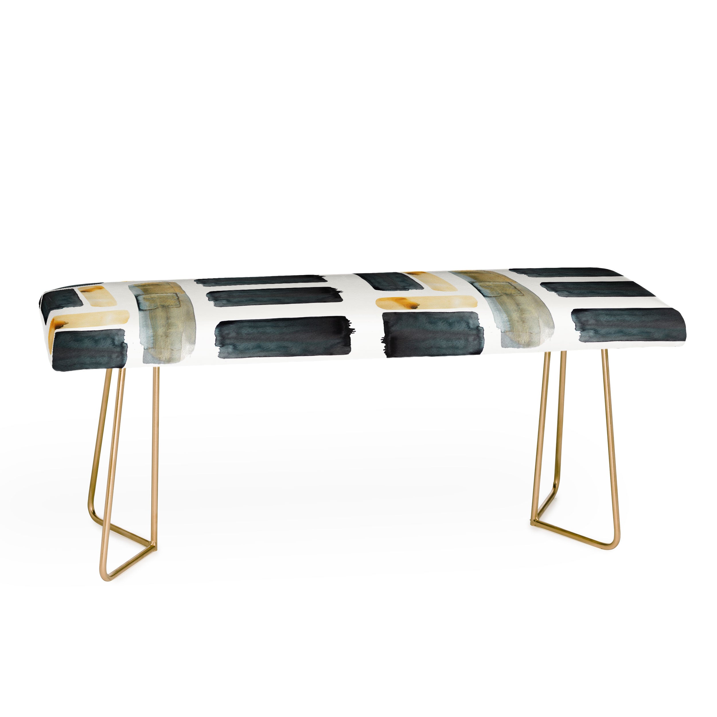 "black and gold" bench