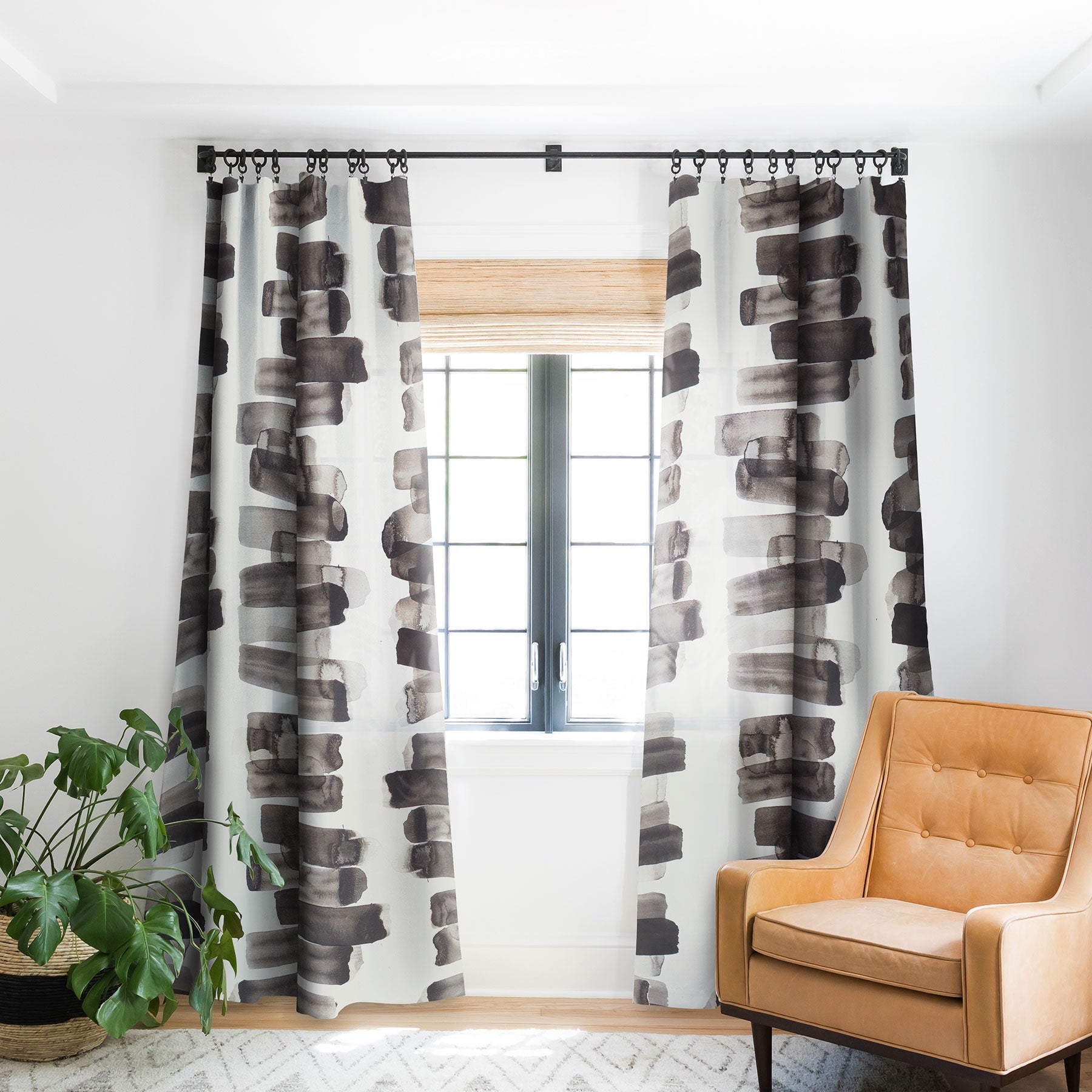 "brush strokes" blackout curtains