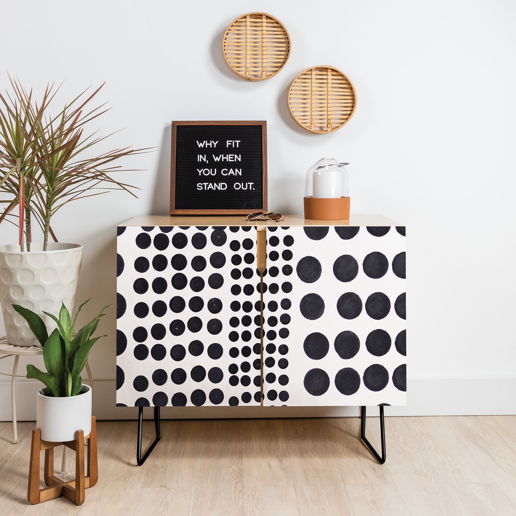 "dots of difference" credenza