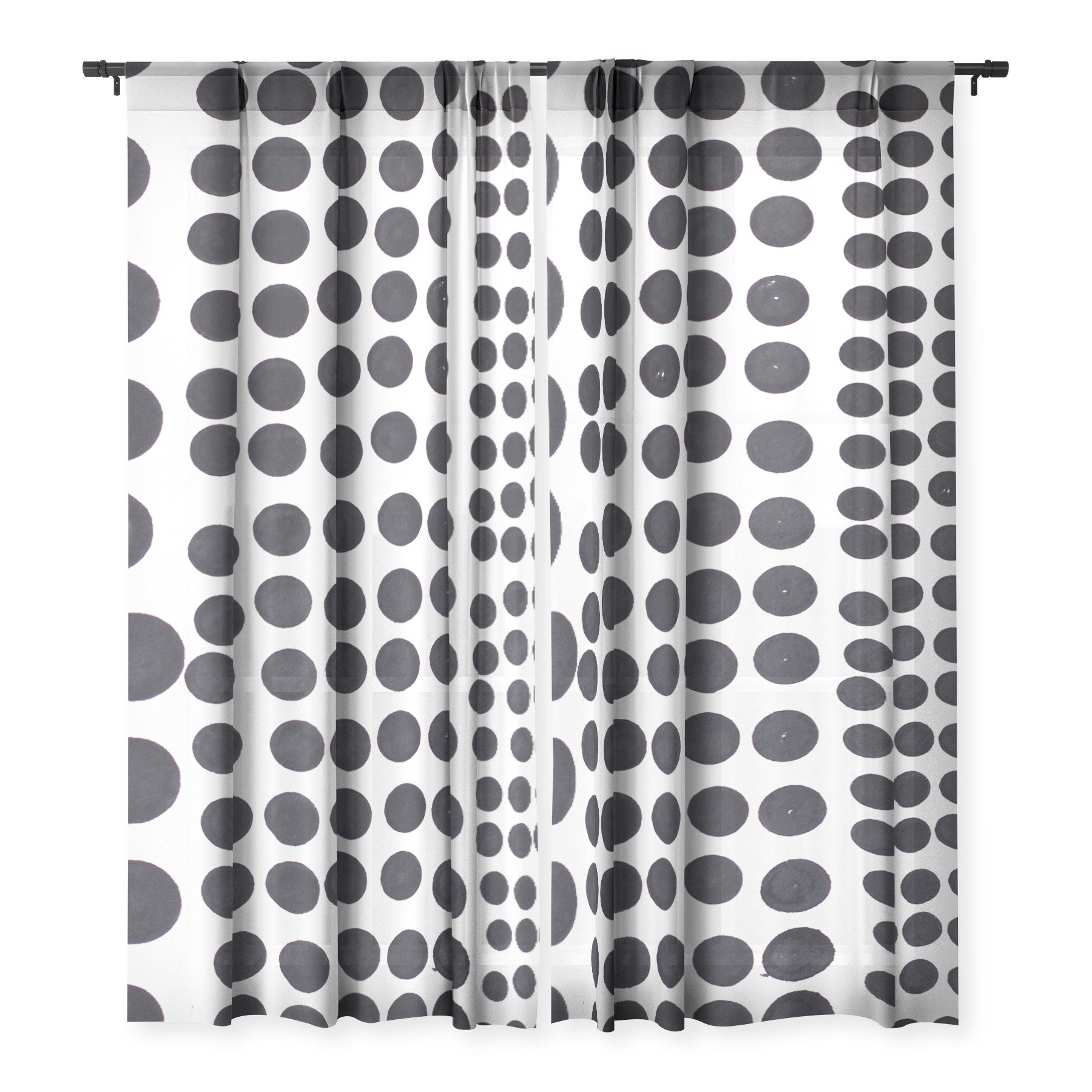 "dots of difference" sheer curtains