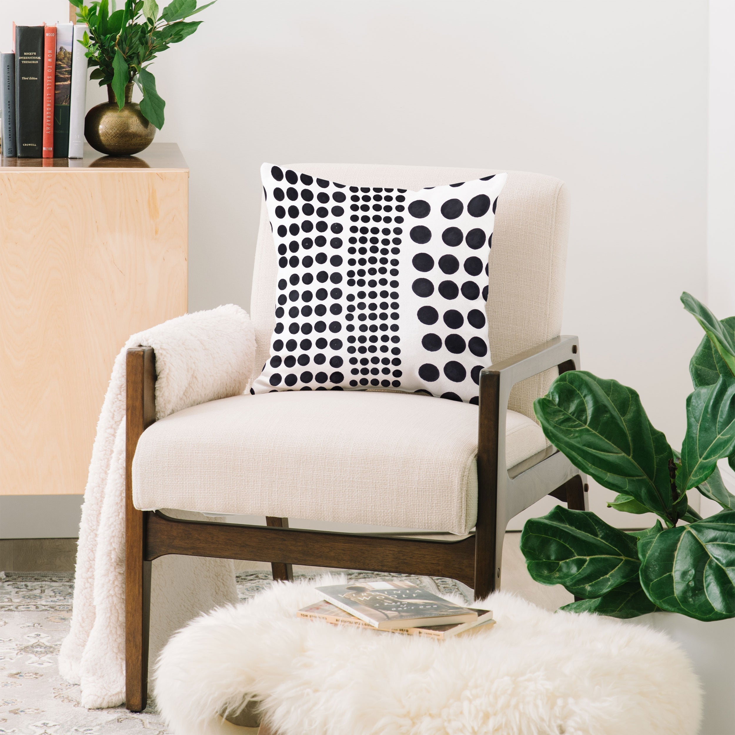 "dots of difference" throw pillow