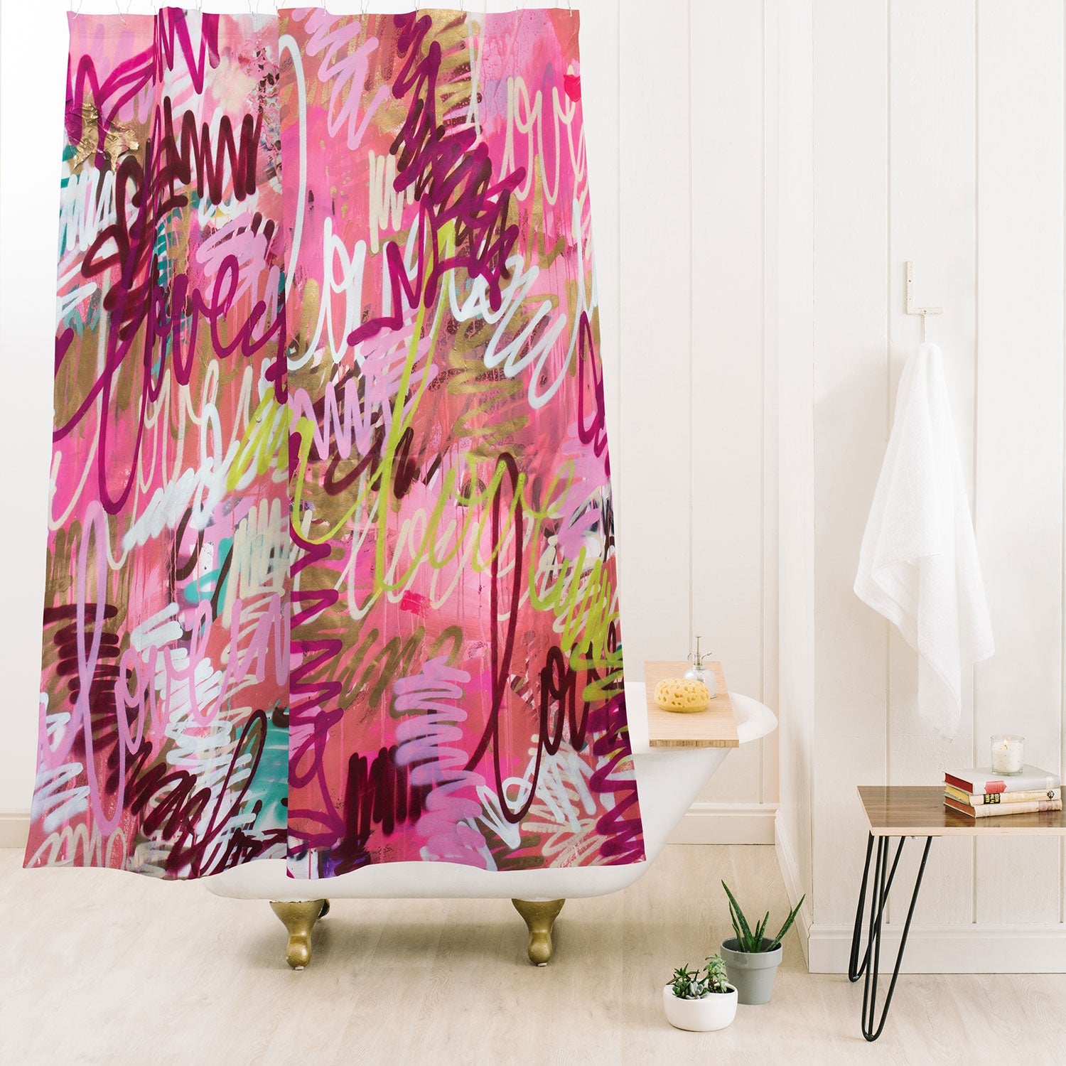 "love layers" shower curtain