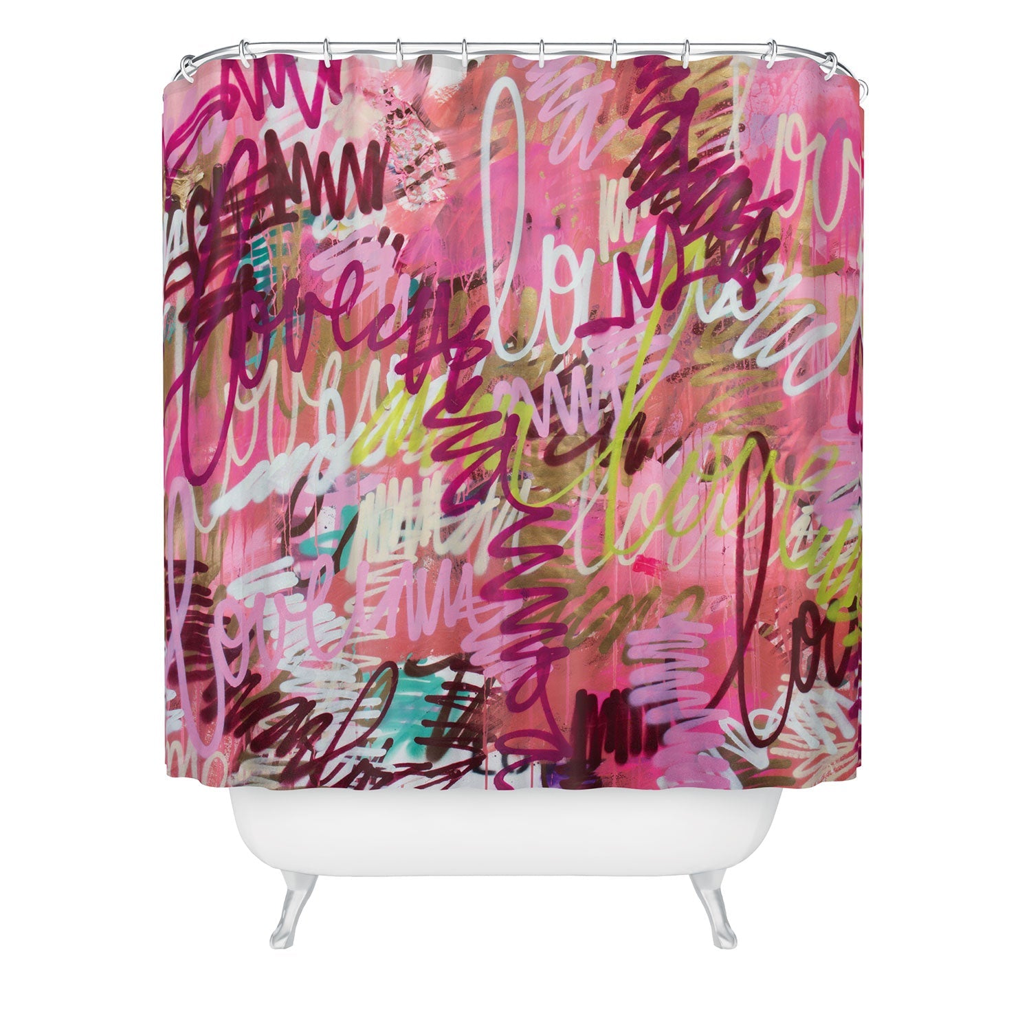 "love layers" shower curtain