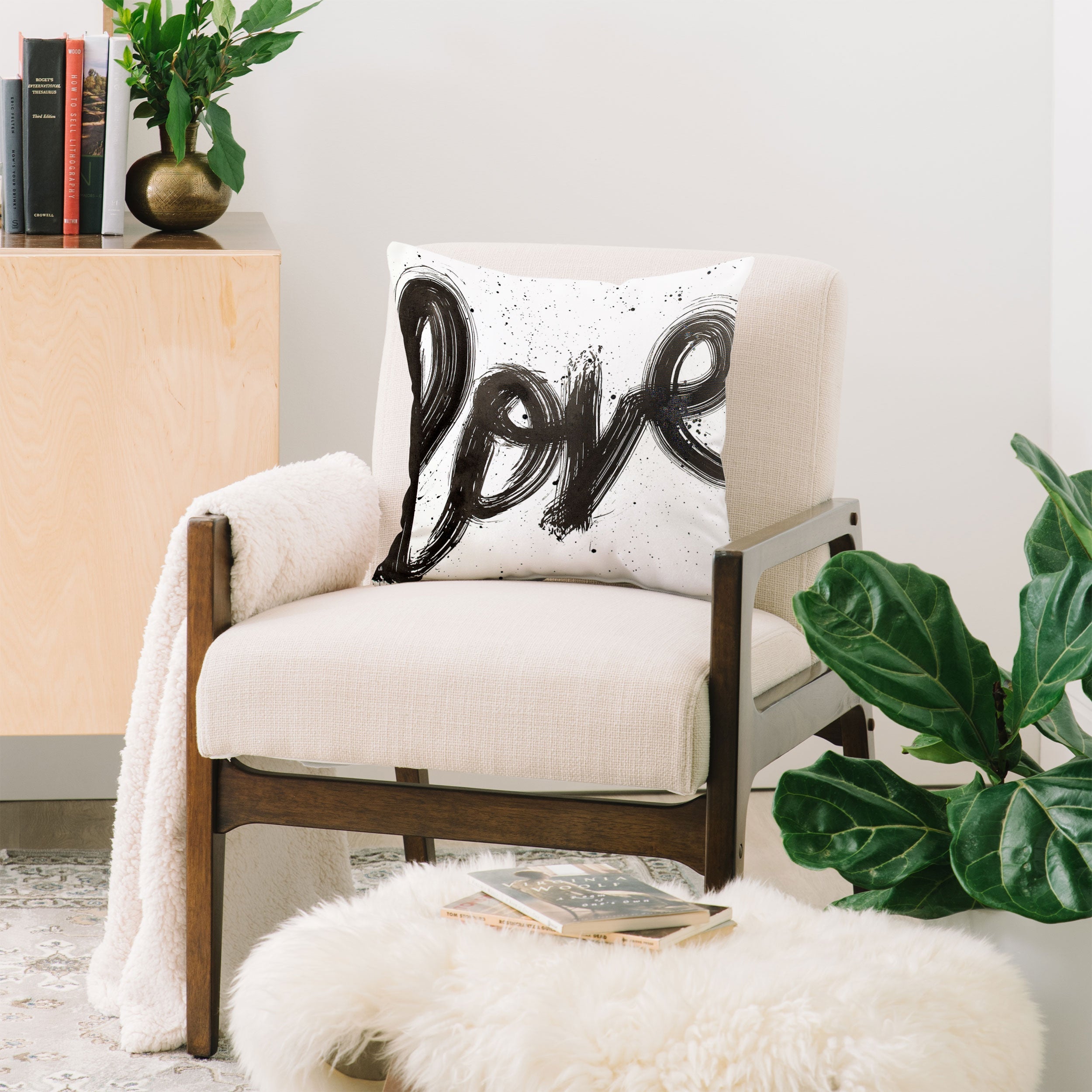 "love mop" throw pillow