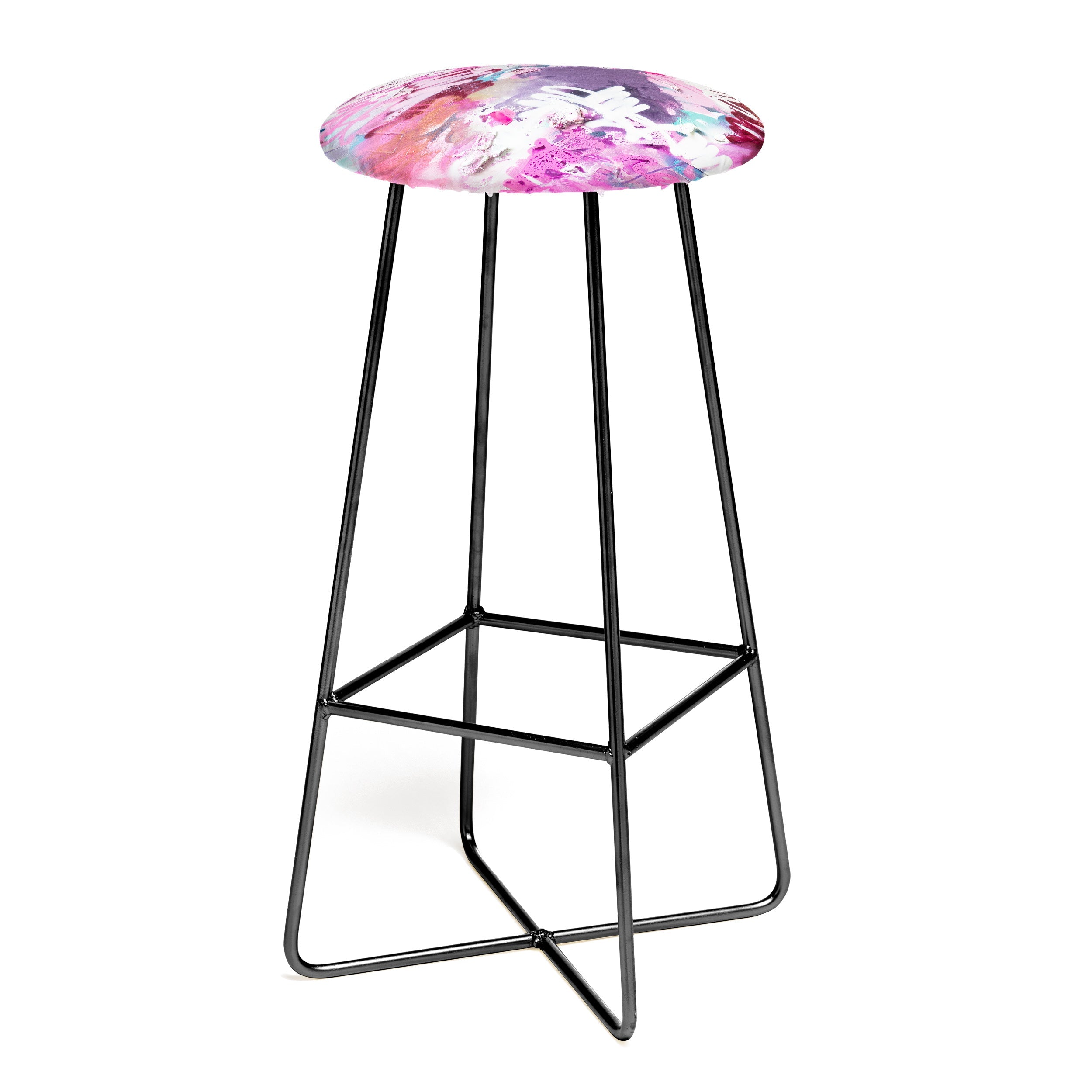 "pink brush strokes" counter + bar stool