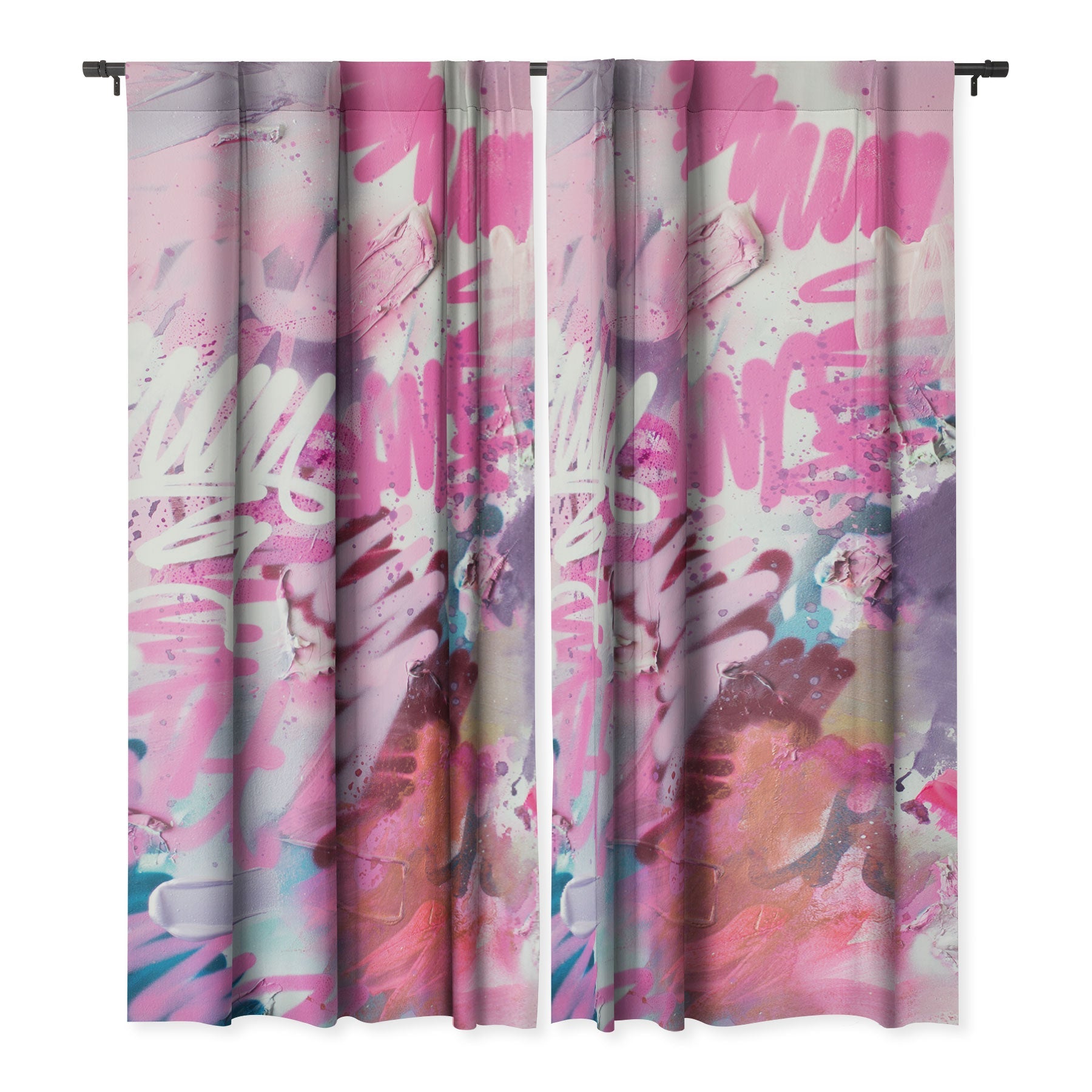 "pink brush" strokes blackout curtains