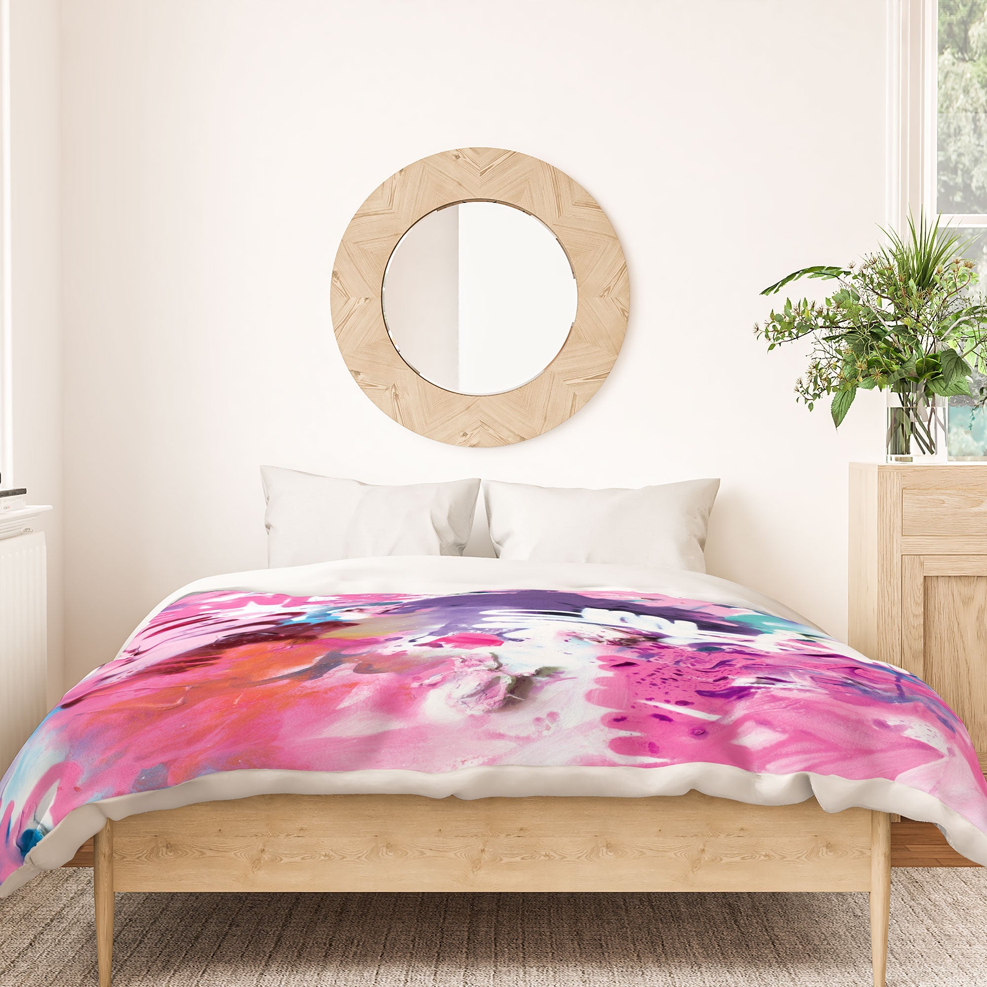 "pink brush strokes" comforter + bed in a bag