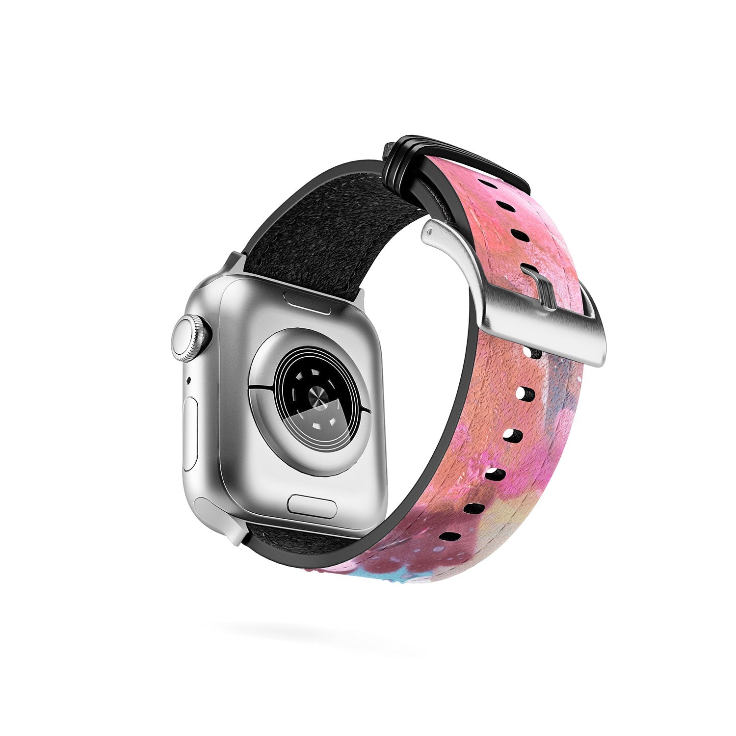 "pink brush strokes" apple watch band