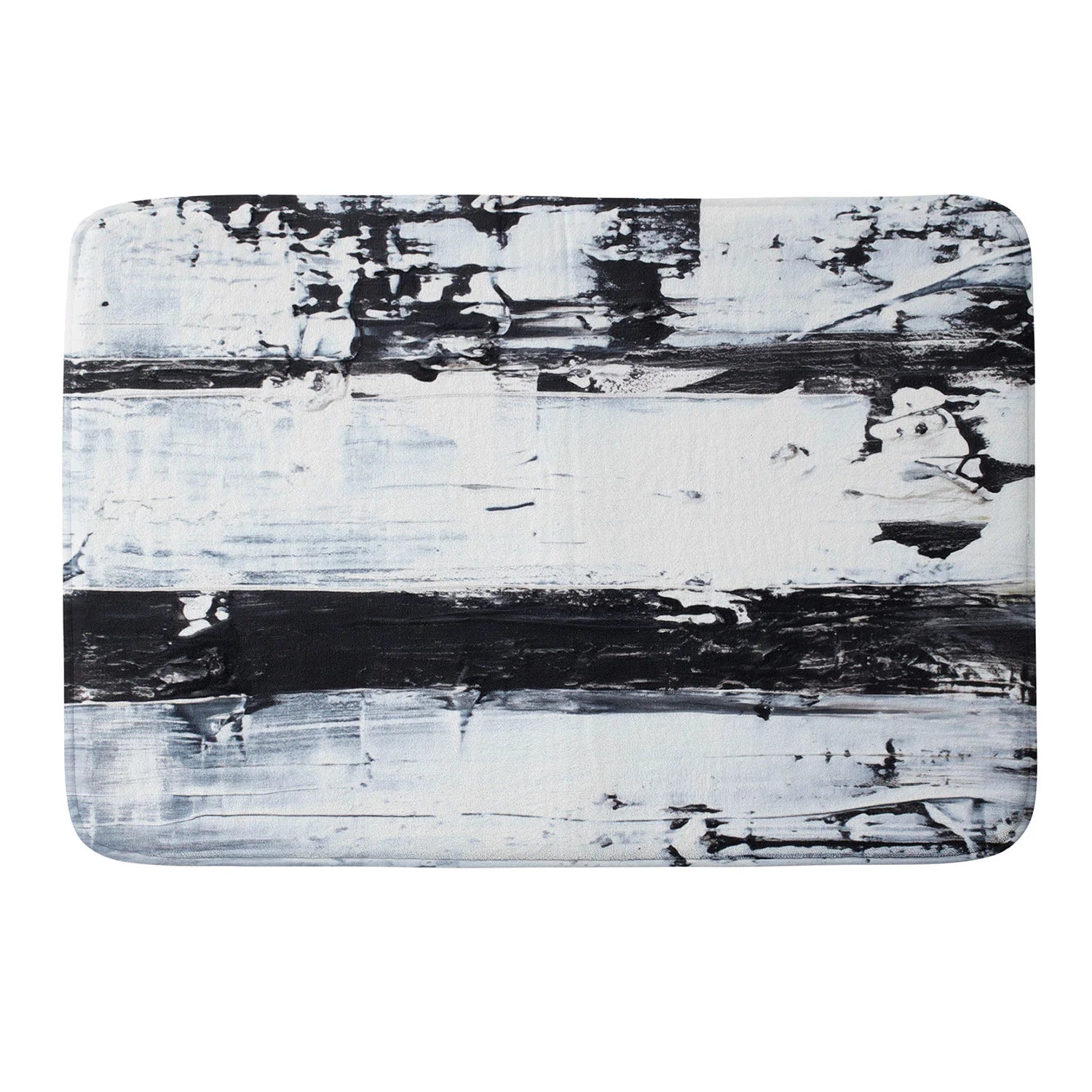 "black and white stripes" bath mat