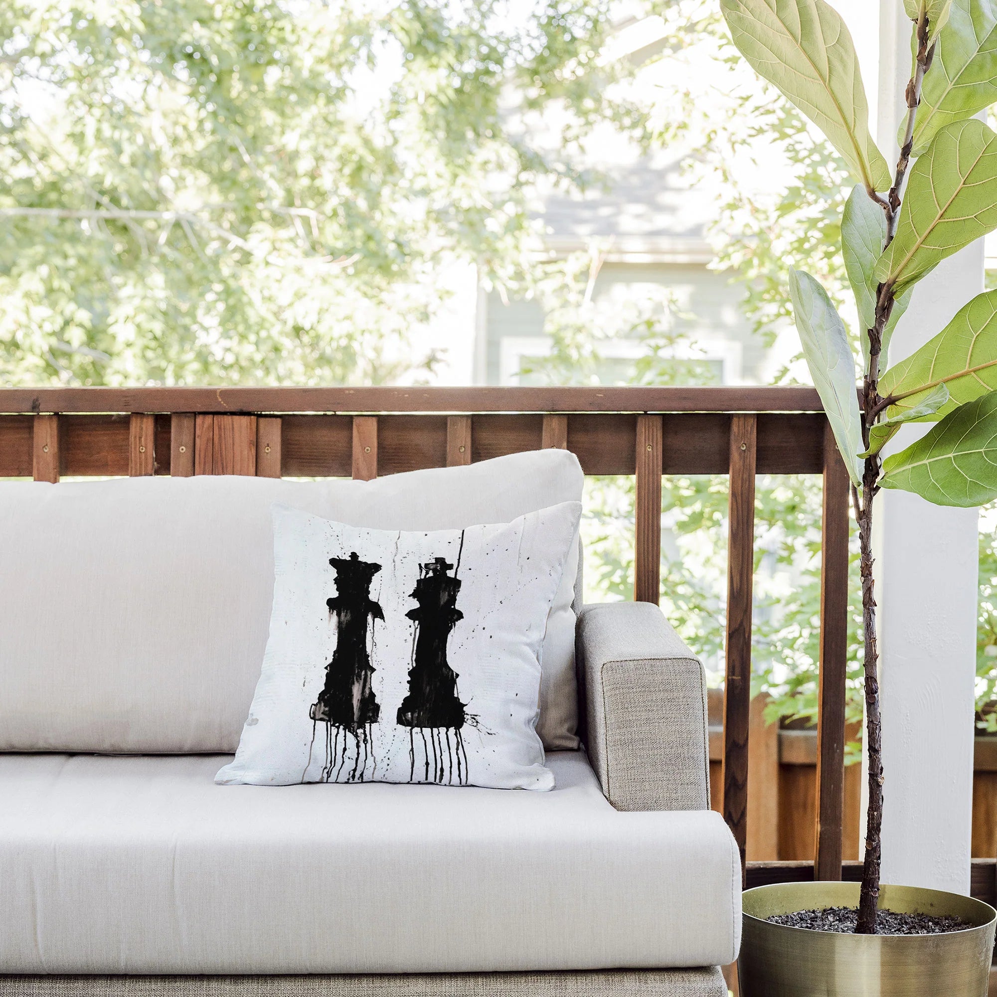 "check mates" throw pillow