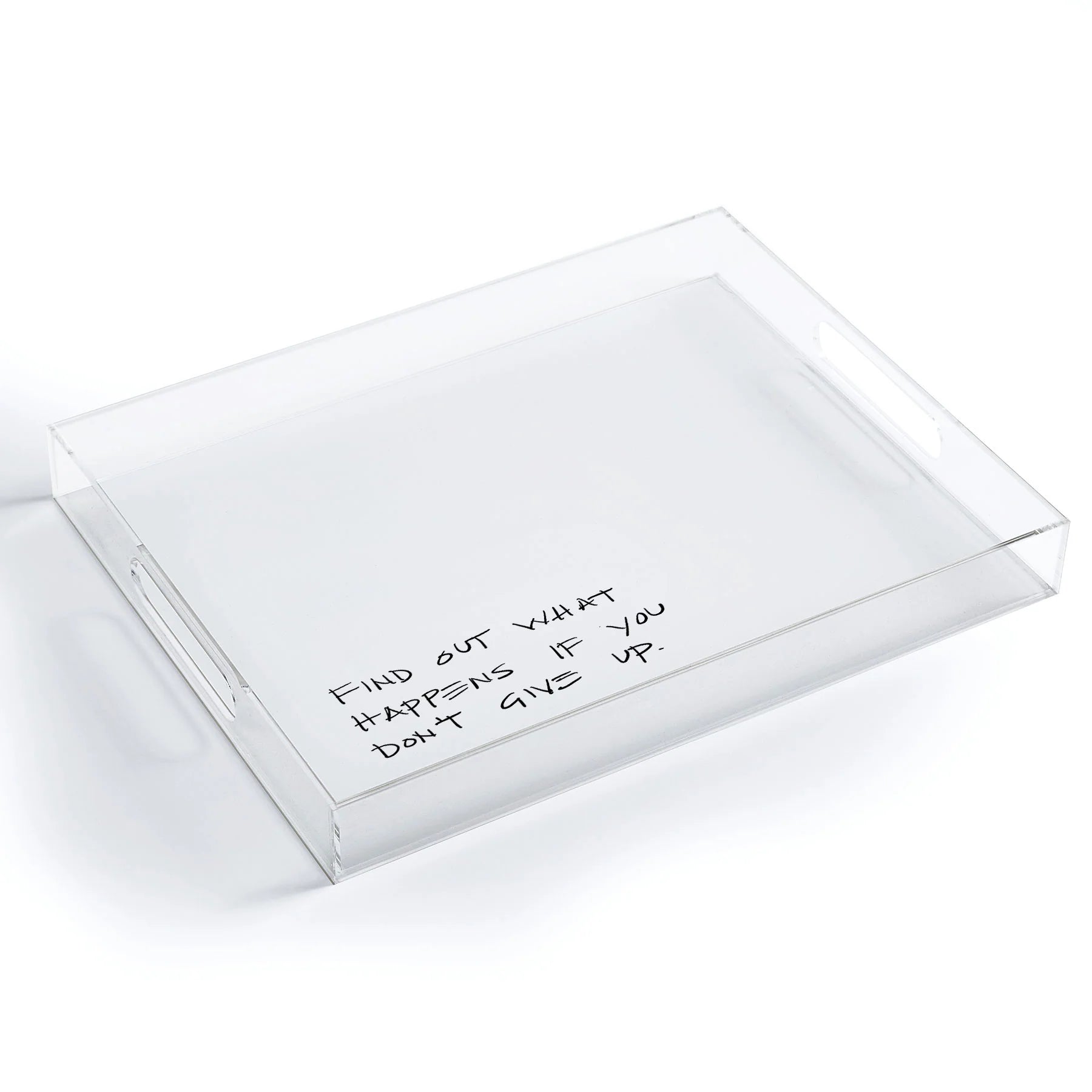 "find out" acrylic tray