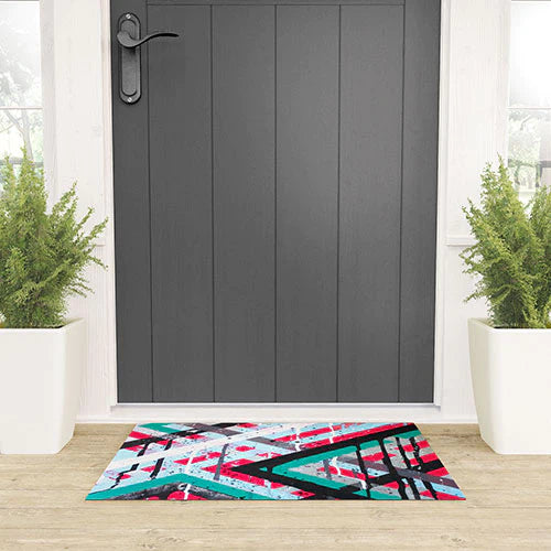 "holiday stripes" welcome mat