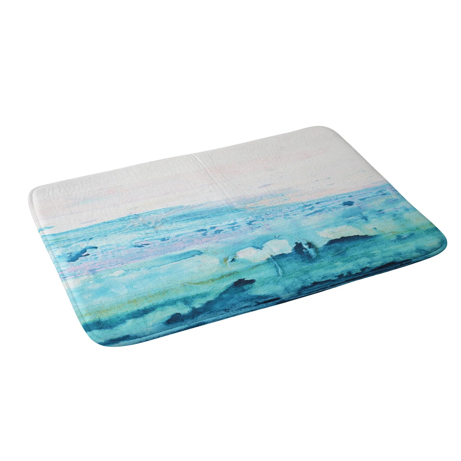 "ocean splatters" bath mat