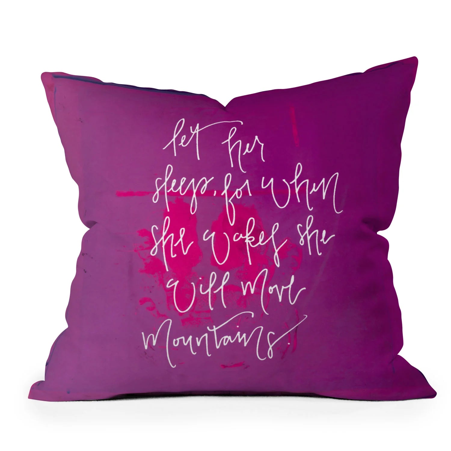 "she will move mountains" throw pillow
