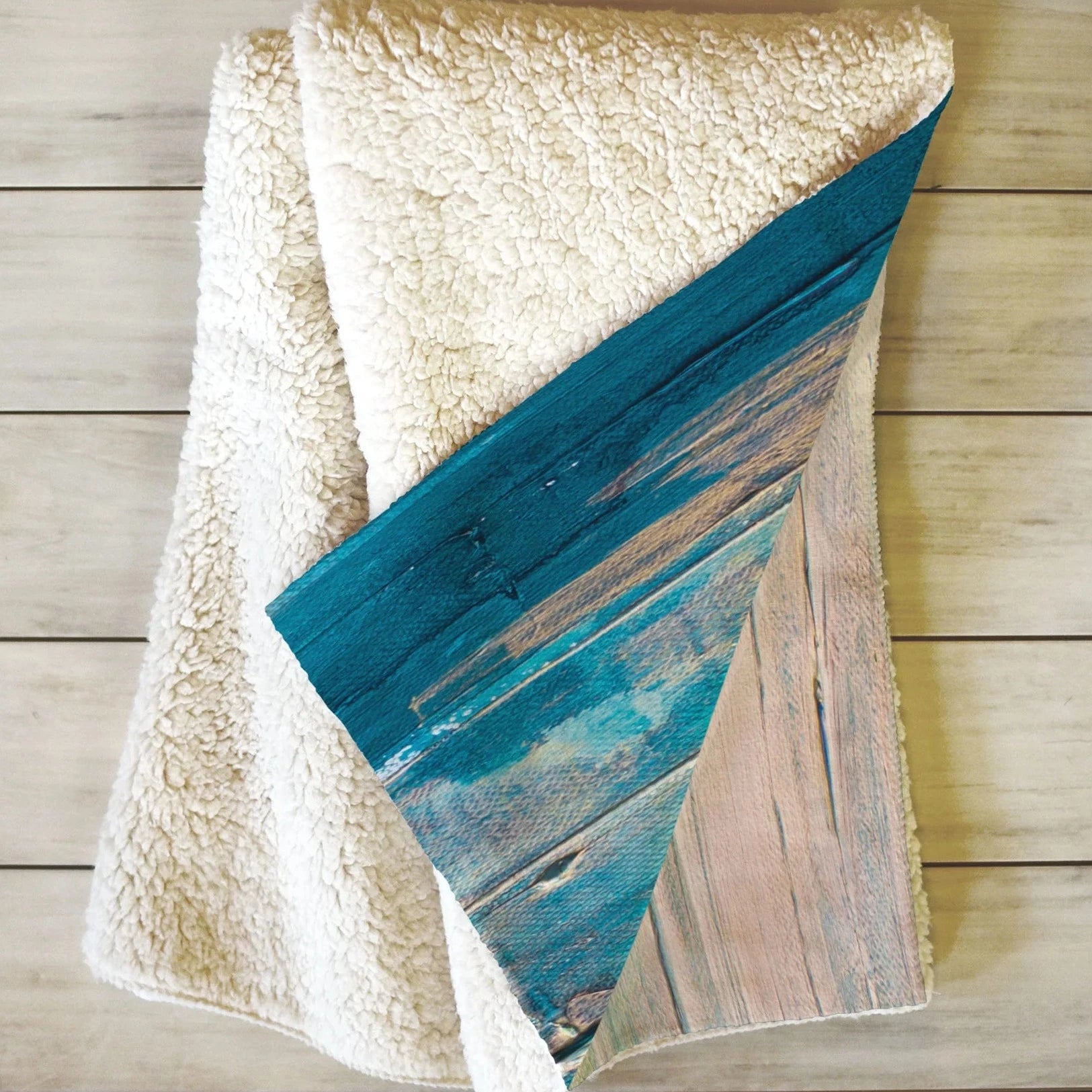 "spring blues" fleece throw blanket