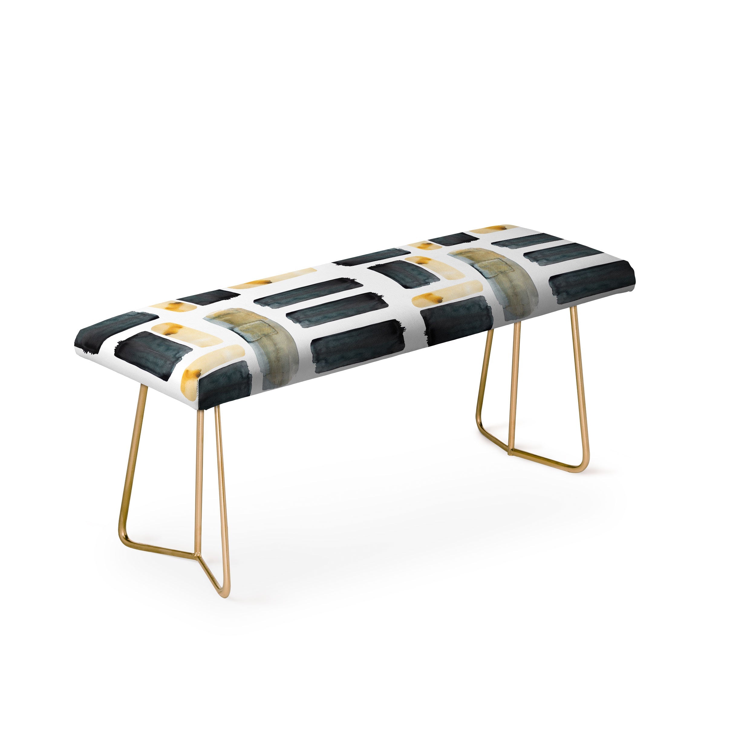 "black and gold" bench