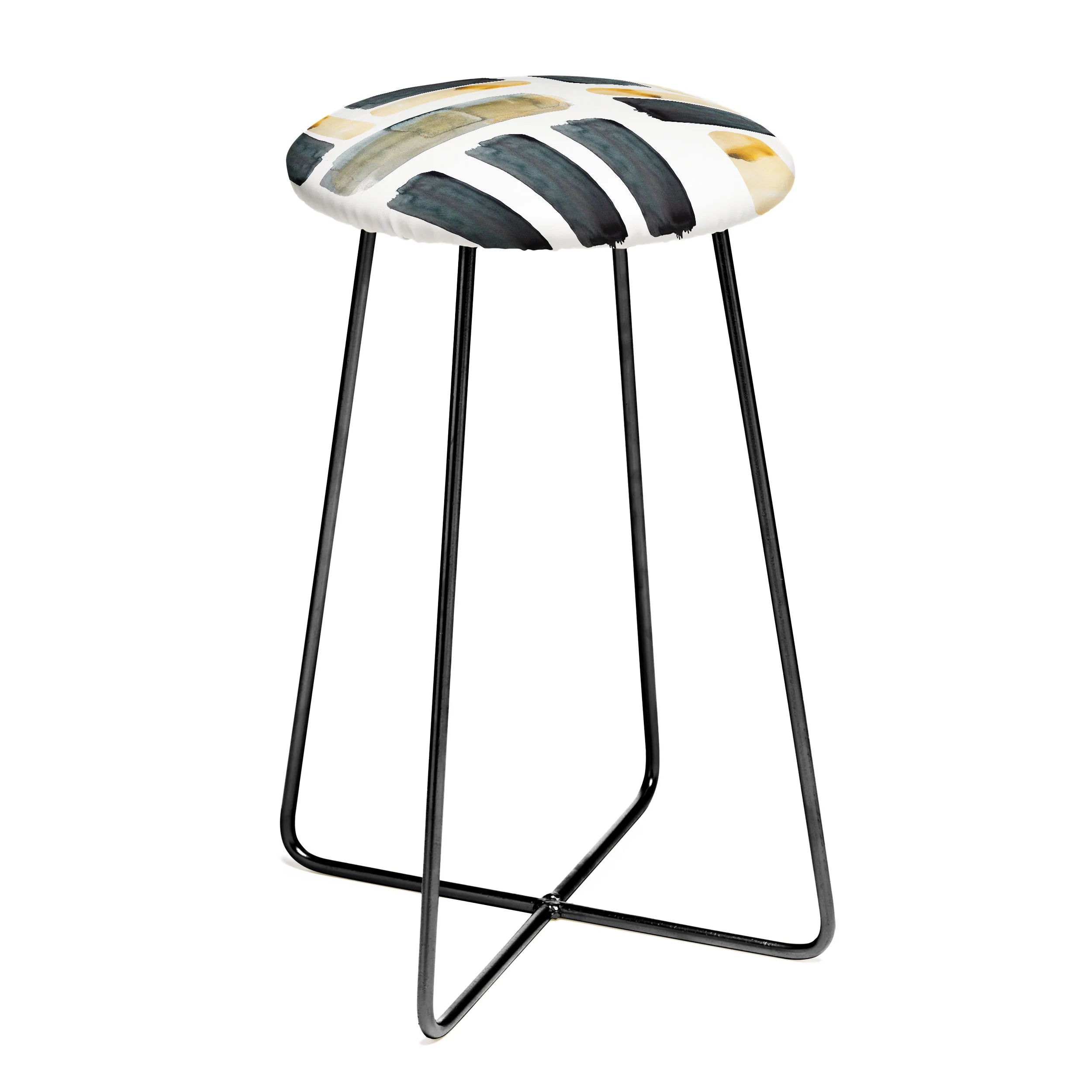 "black and gold" counter + bar stool