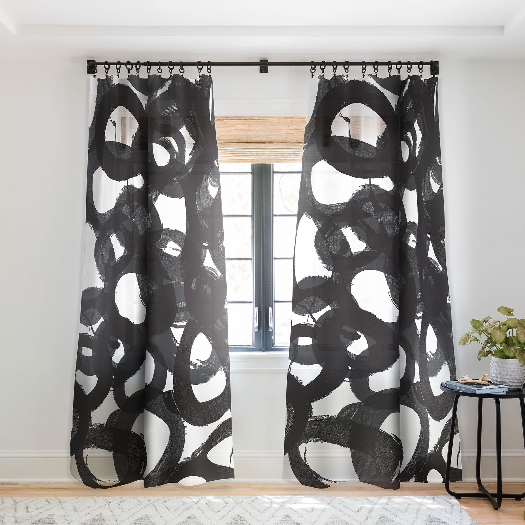 "black circles" sheer curtains