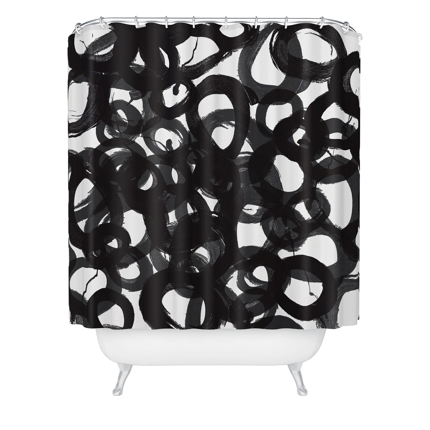 "black circles" shower curtain