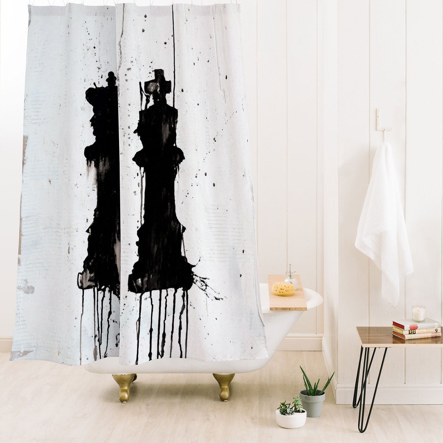"king and queen" shower curtain