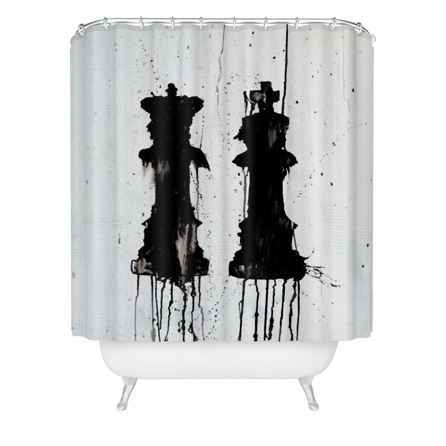"king and queen" shower curtain