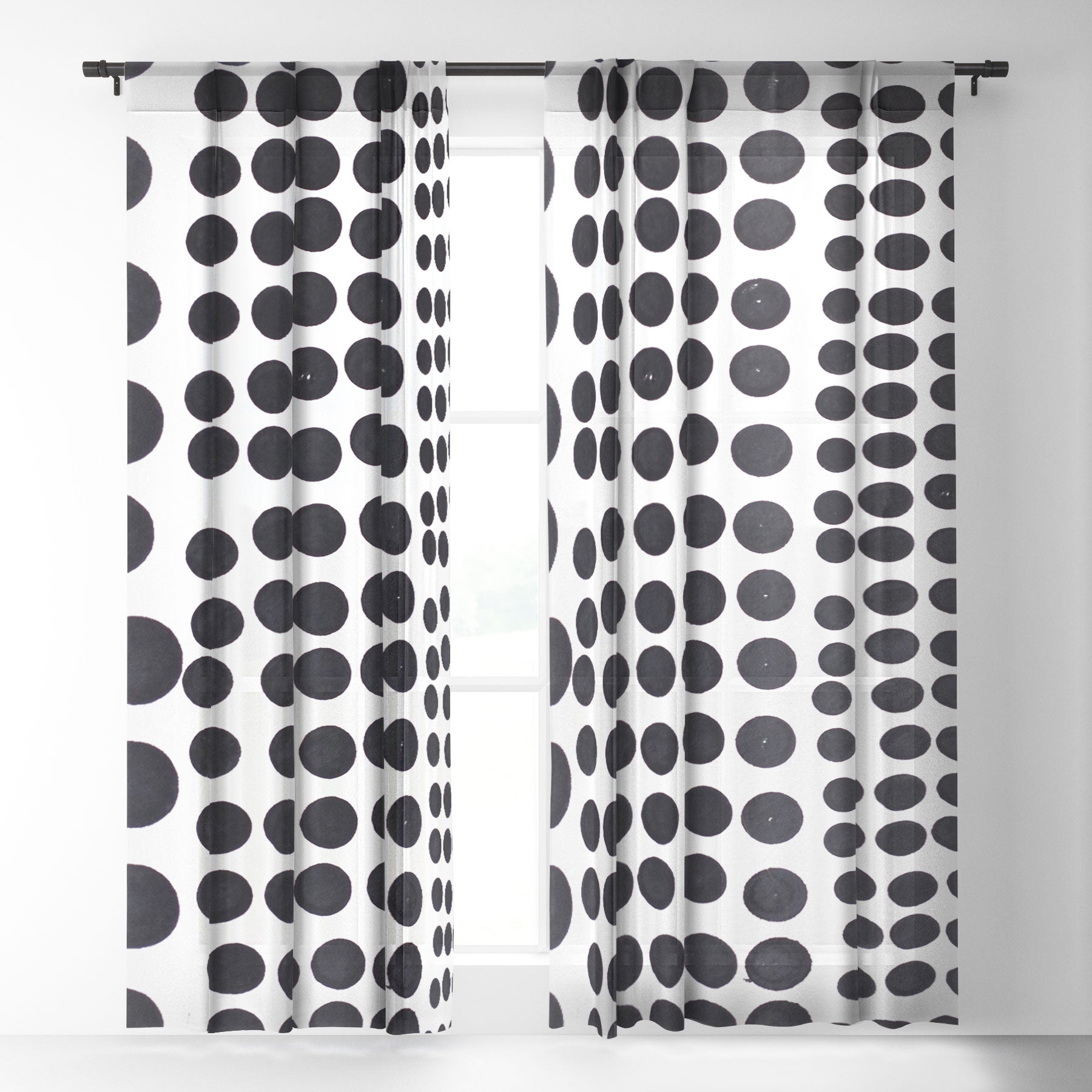 "dots of difference" sheer curtains