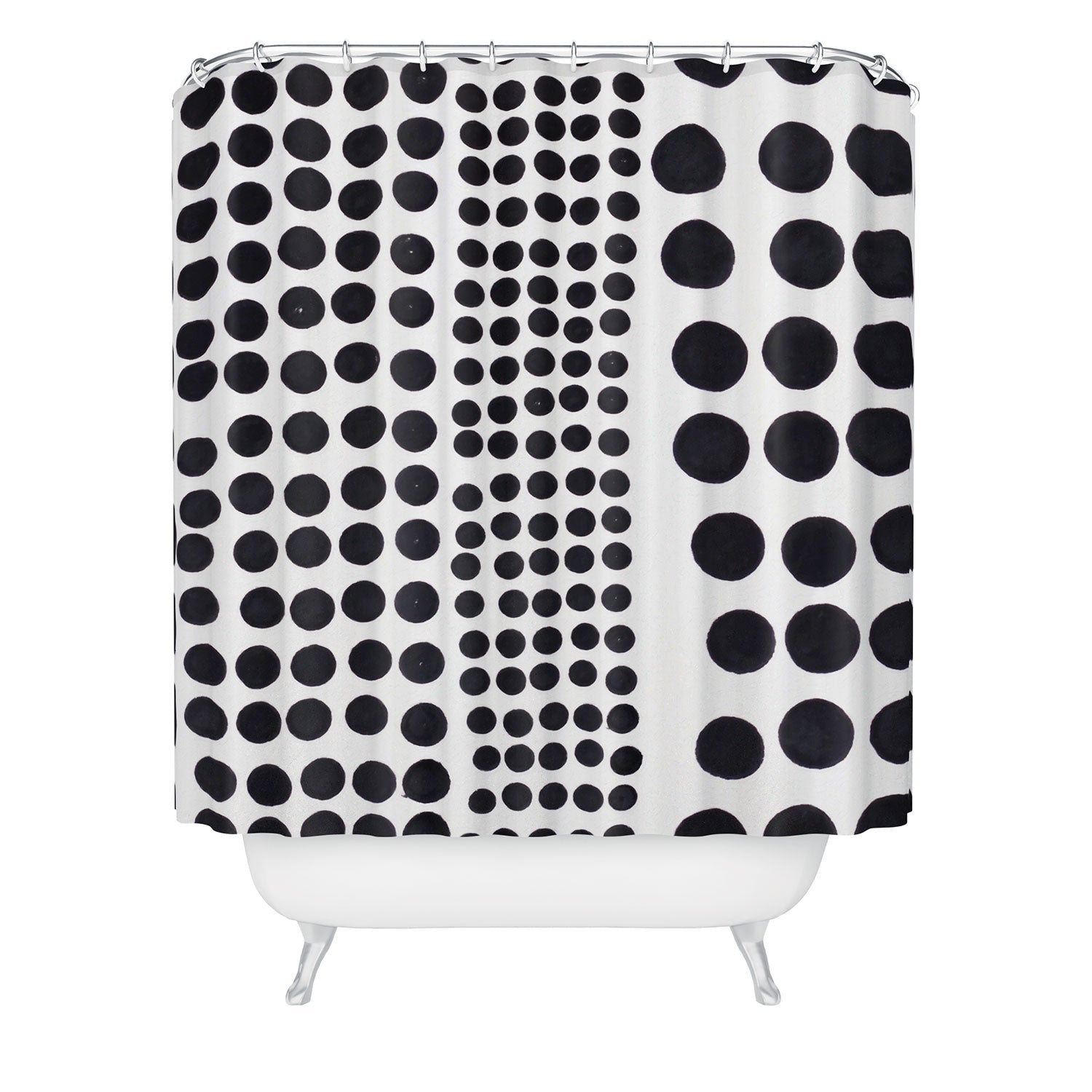 "dots of difference" shower curtain