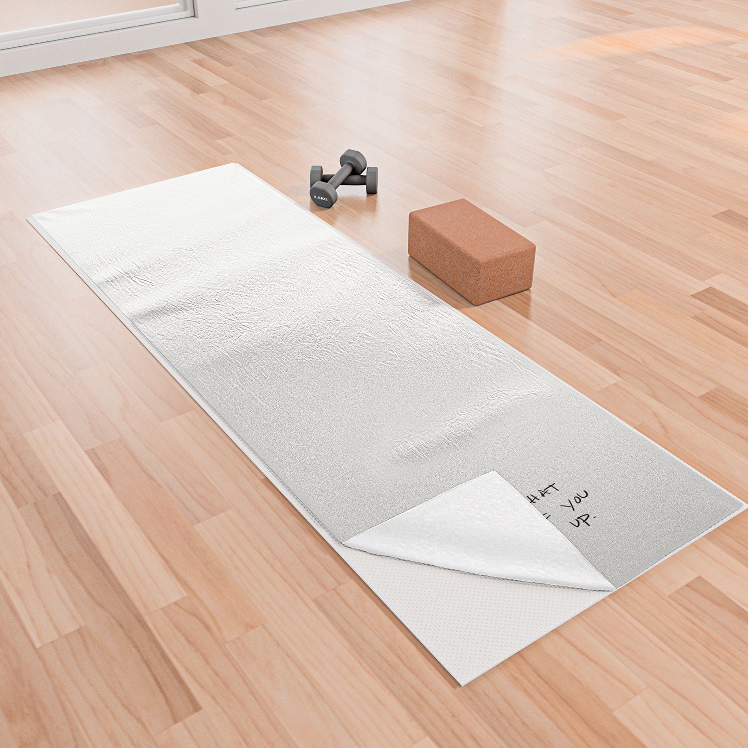 "find out" yoga mat + towel