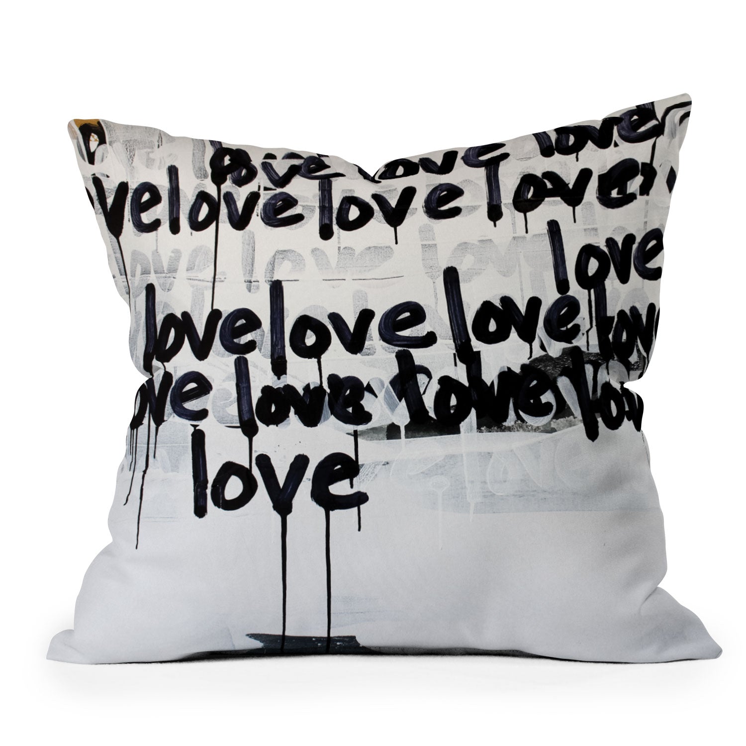 "messy love" throw pillow