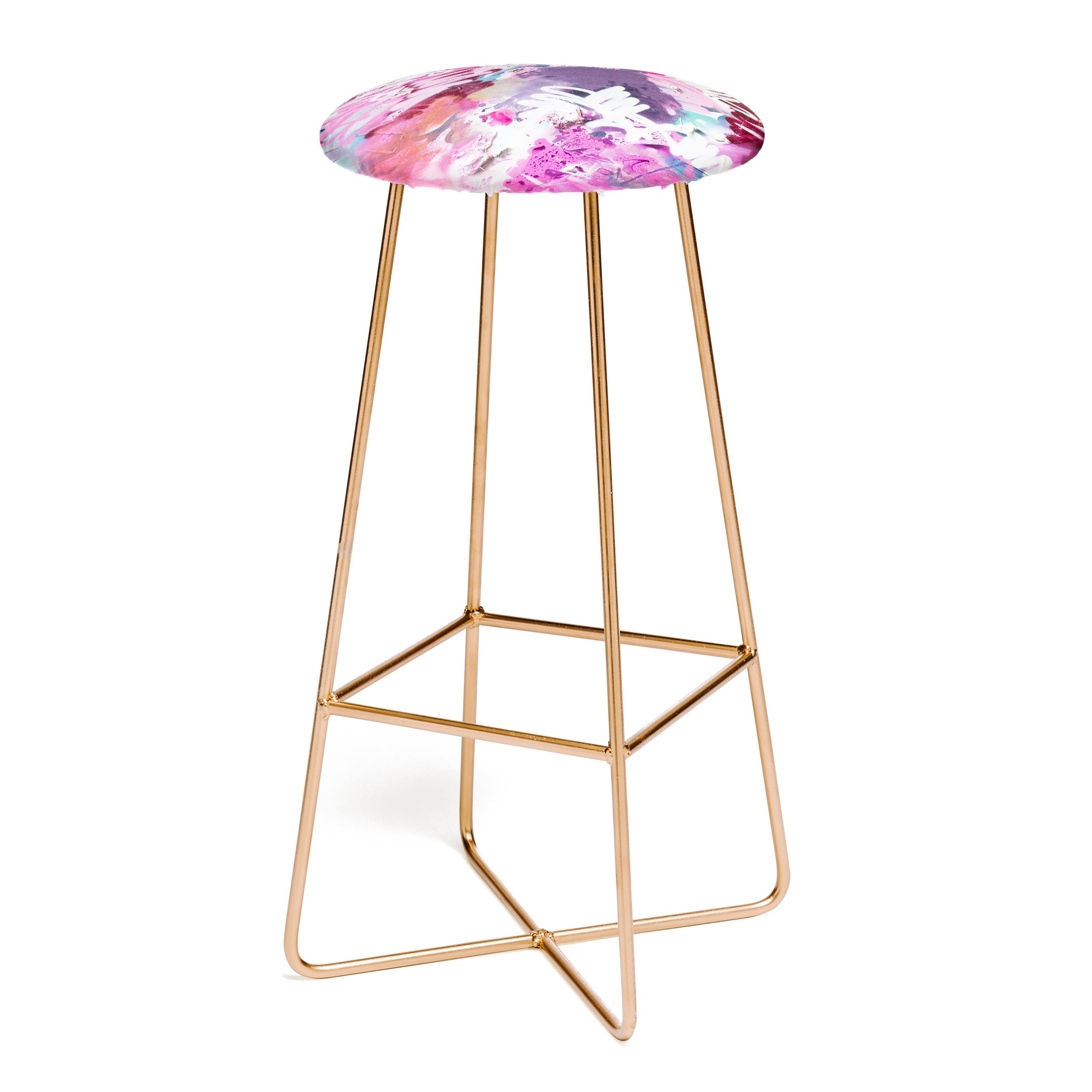 "pink brush strokes" counter + bar stool
