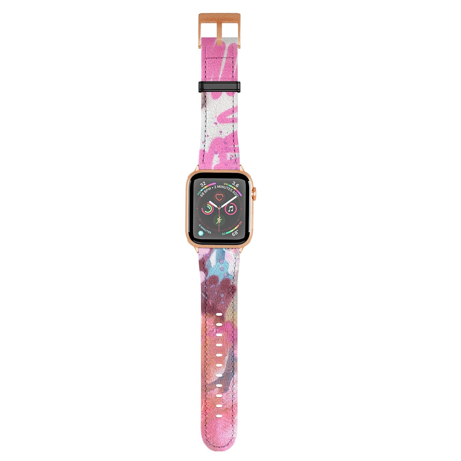 "pink brush strokes" apple watch band